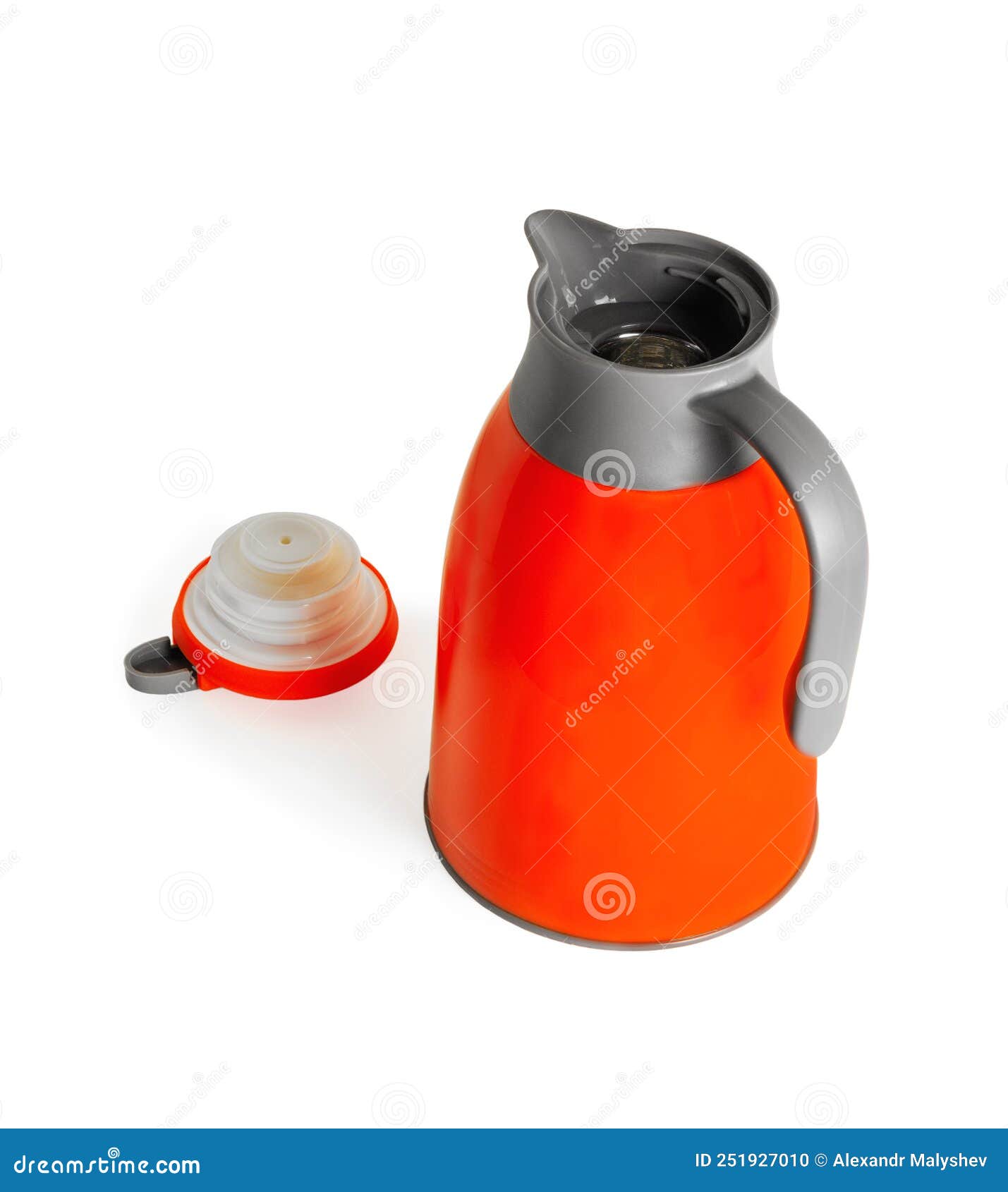 Orange Thermos with a Handle Stock Photo Image of plastic, juicy