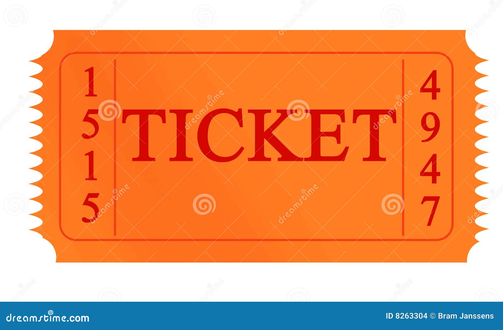 Orange ticket stock illustration. Illustration of customer 8263304