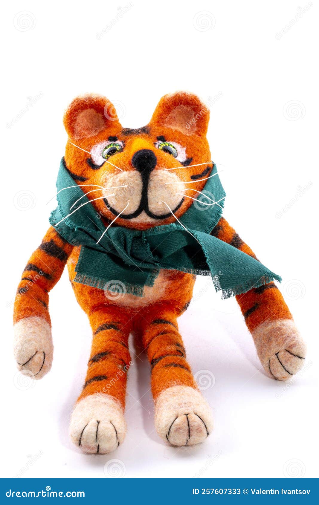 Orange Tiger Cub Soft Toy Made of Felt Wool Stock Image Image of