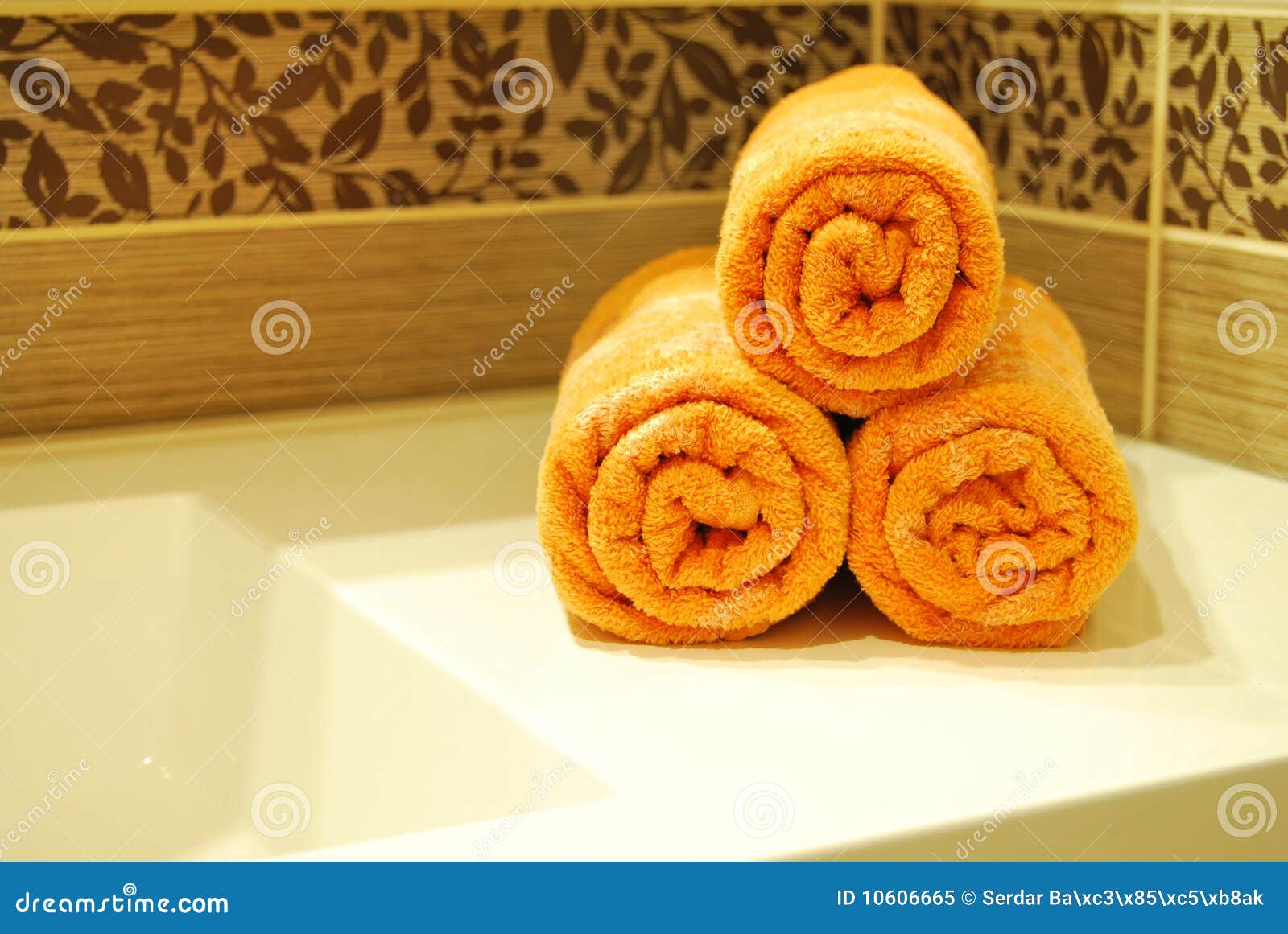 Orange Towels stock image. Image of laundry, beautiful 10606665