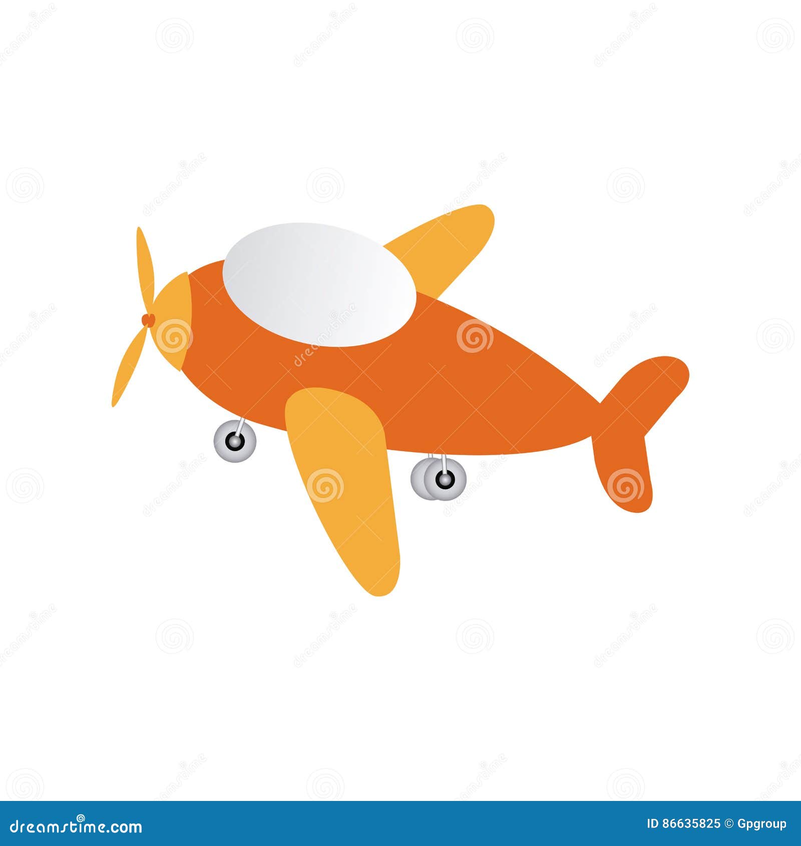Orange Toy Airplane Fly Icon Stock Illustration Illustration of