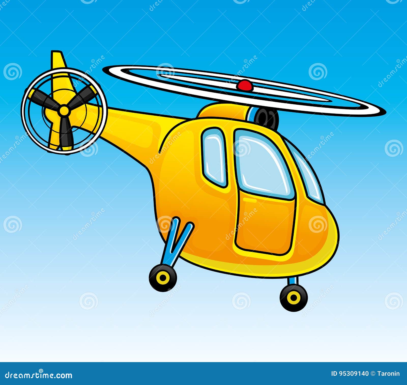 Orange toy helicopter. stock vector. Illustration of cartoon 95309140