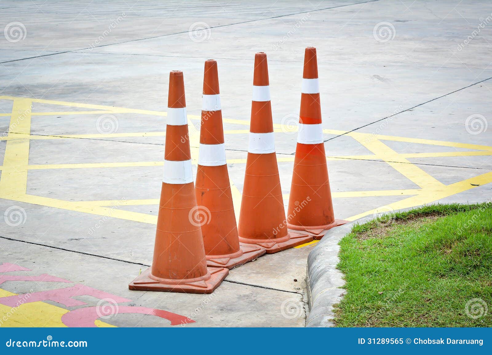 Orange Traffic cone stock image. Image of road, line 31289565