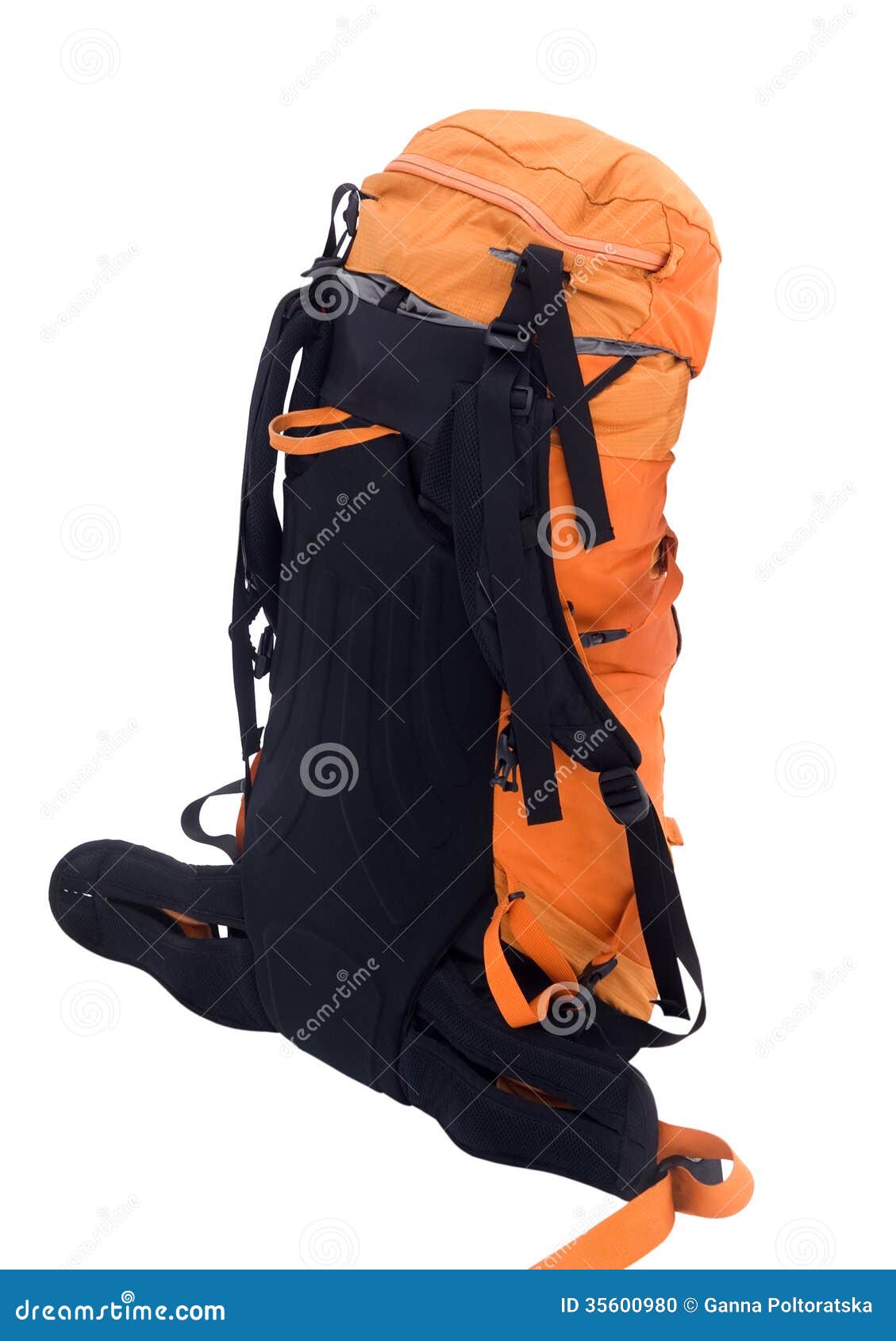 Orange travel backpack stock photo. Image of equipment 35600980
