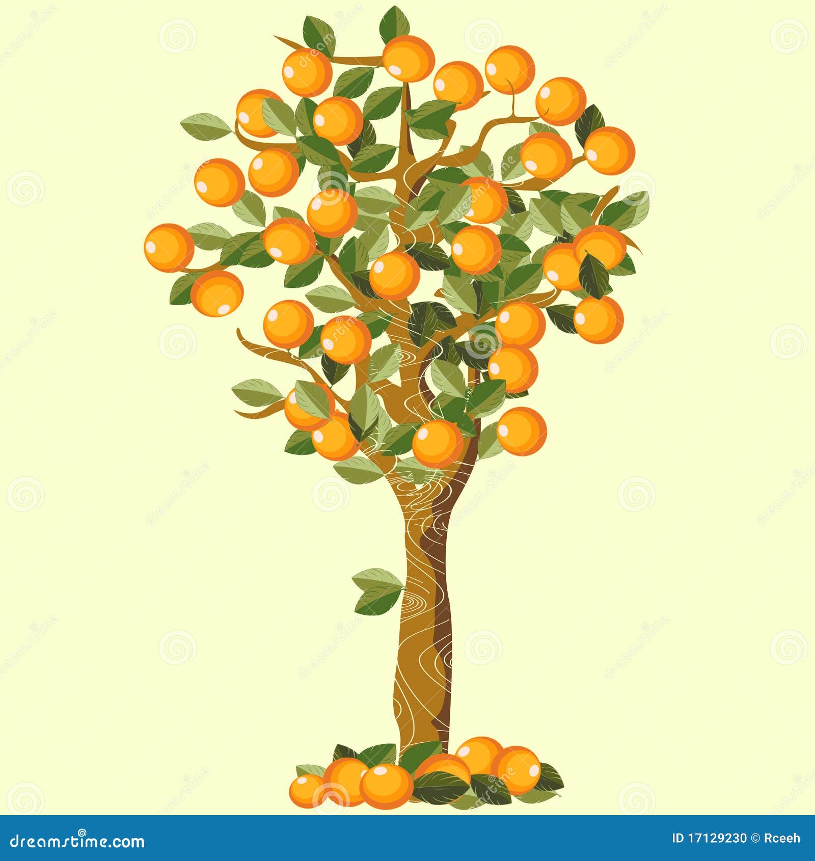 Orange tree with leaves in a clay pot Royalty Free Vector