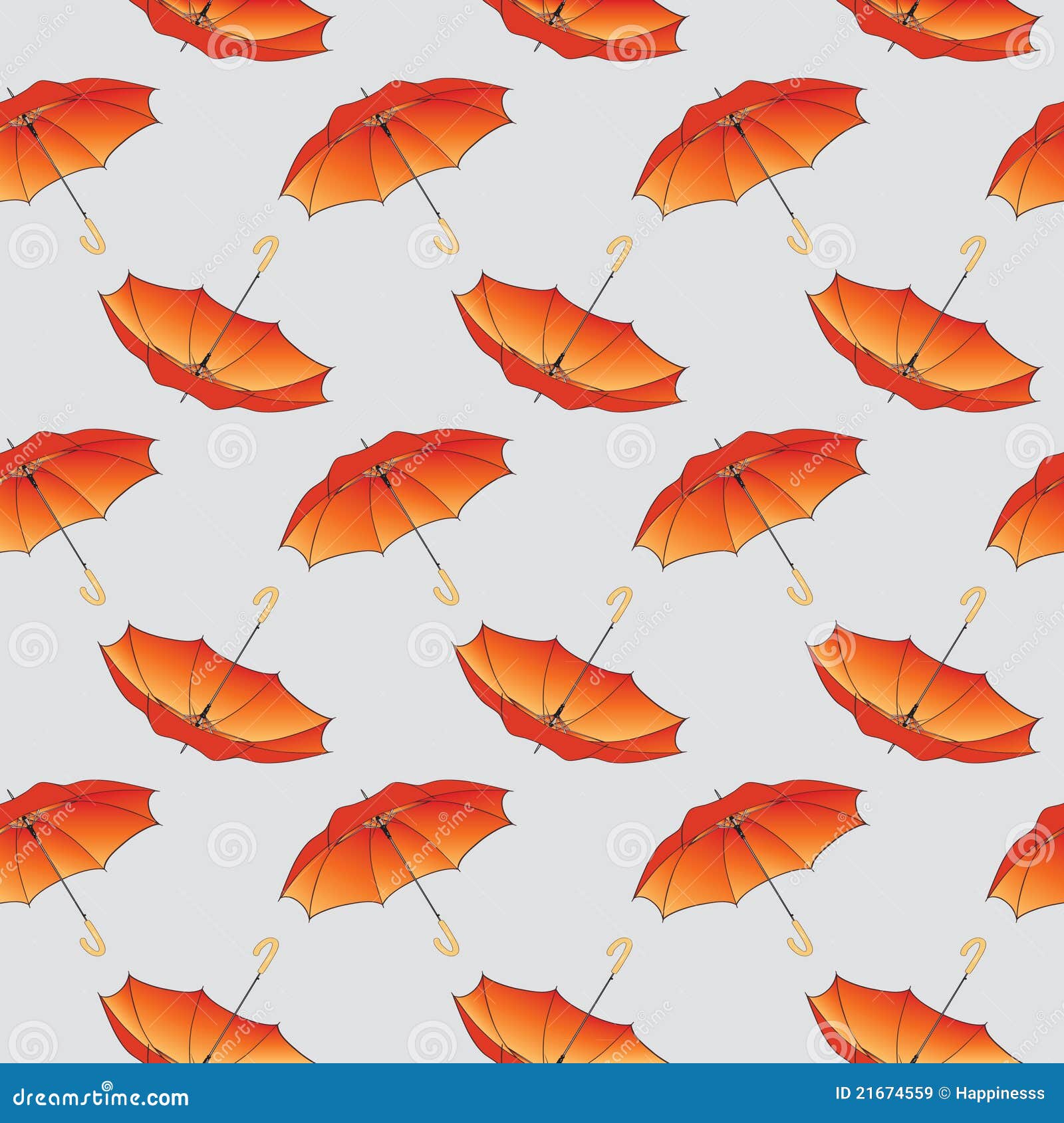 Orange Umbrella Background Pattern. Stock Vector Illustration of