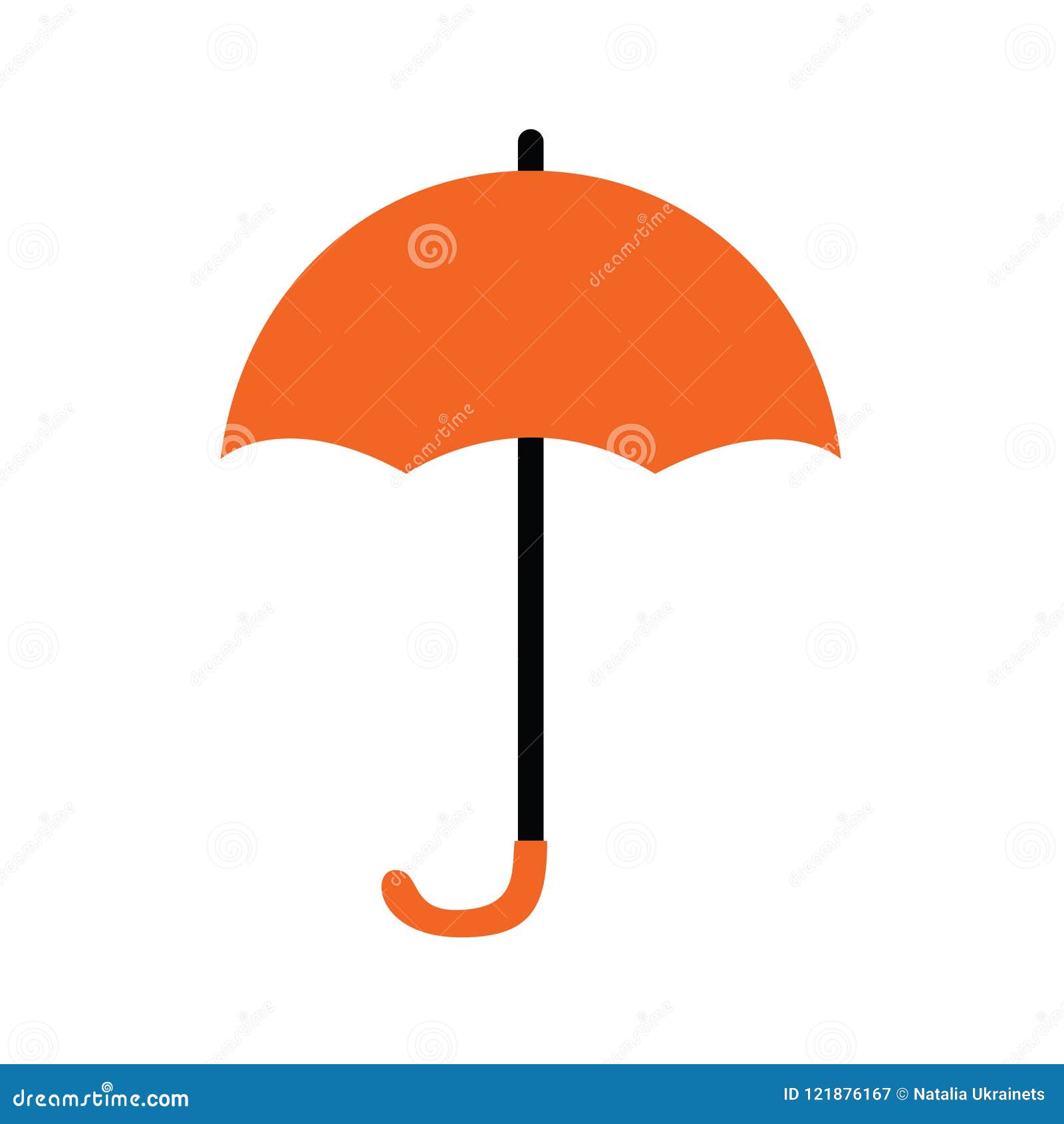 Orange umbrella stock vector. Illustration of drop, rain 121876167
