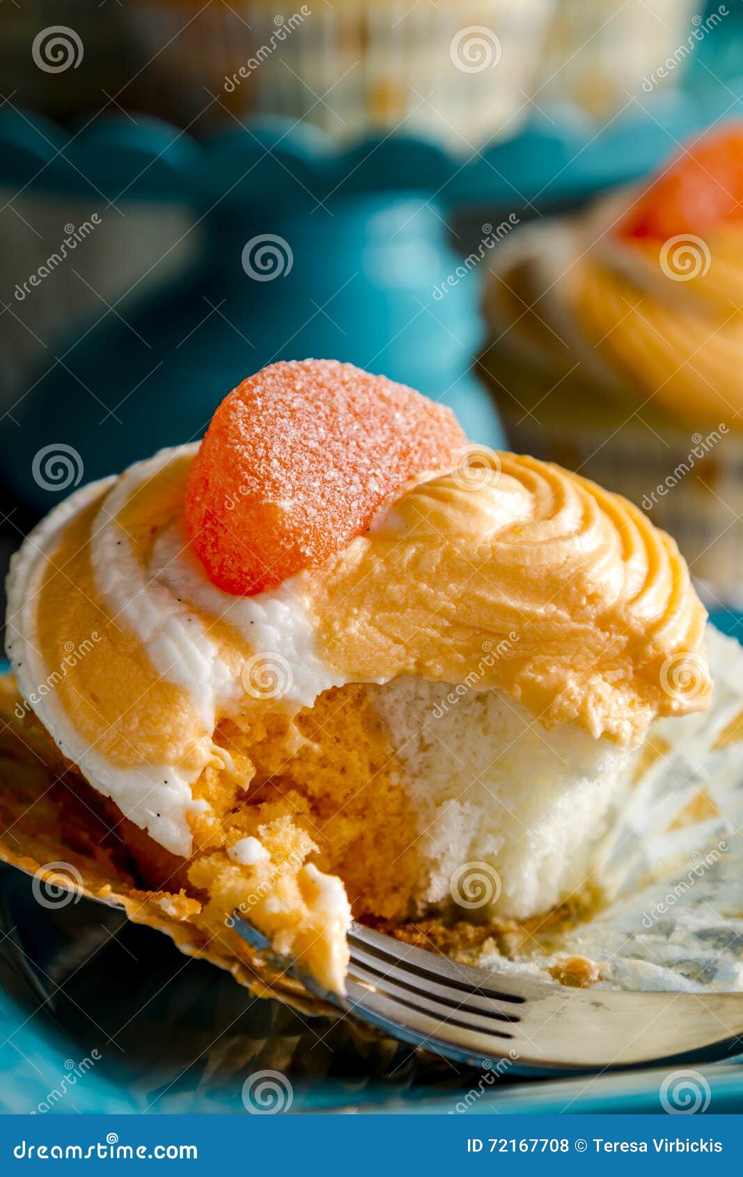 Orange Vanilla Bean Swirled Cupcakes Stock Photo - Image of swirl ...