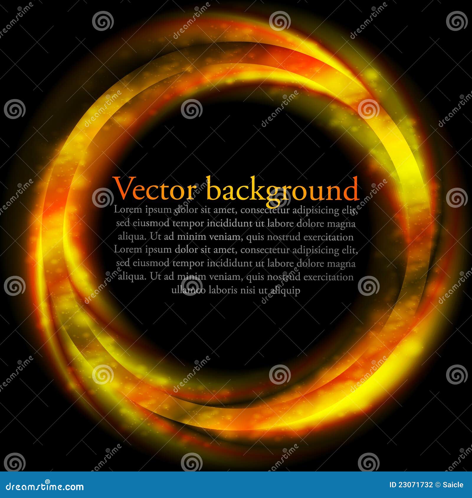 Orange Vector Ring on Black Backdrop Stock Vector Illustration of orange, motion 23071732