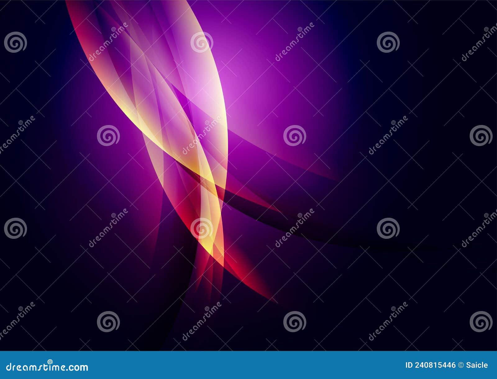 Orange and Violet Glowing Shiny Waves Abstract Elegant Background Stock