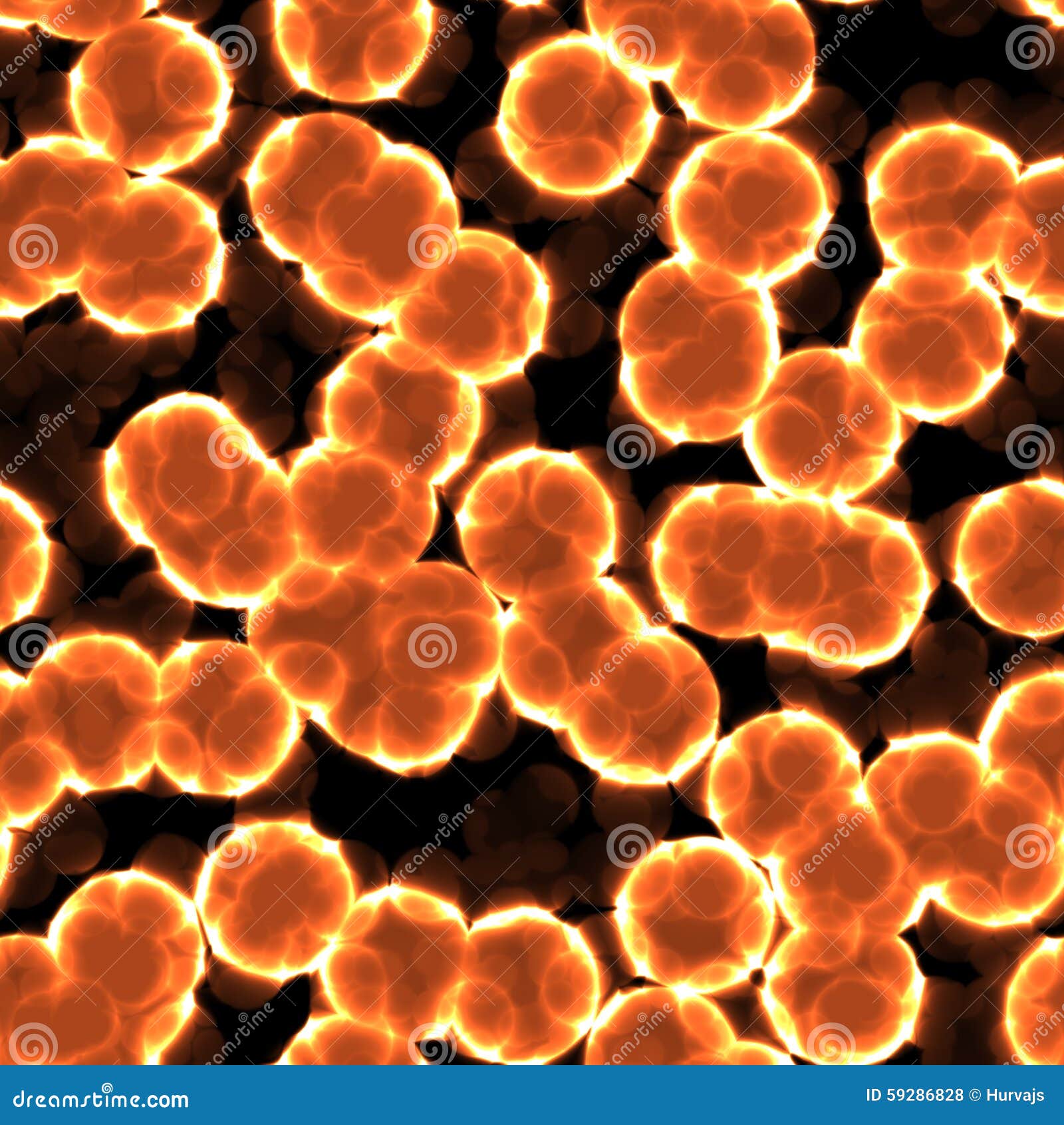 Orange Virus Cells Microscopic Seamless Stock Illustration