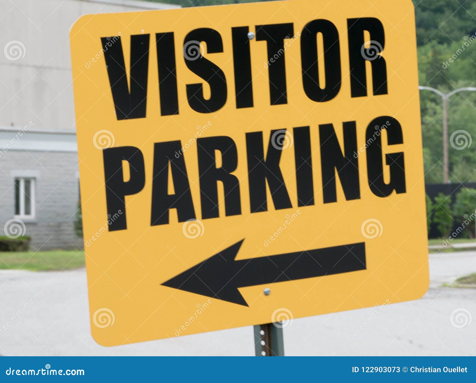 Orange Visitor Parking Sign Stock Image Image of information, people