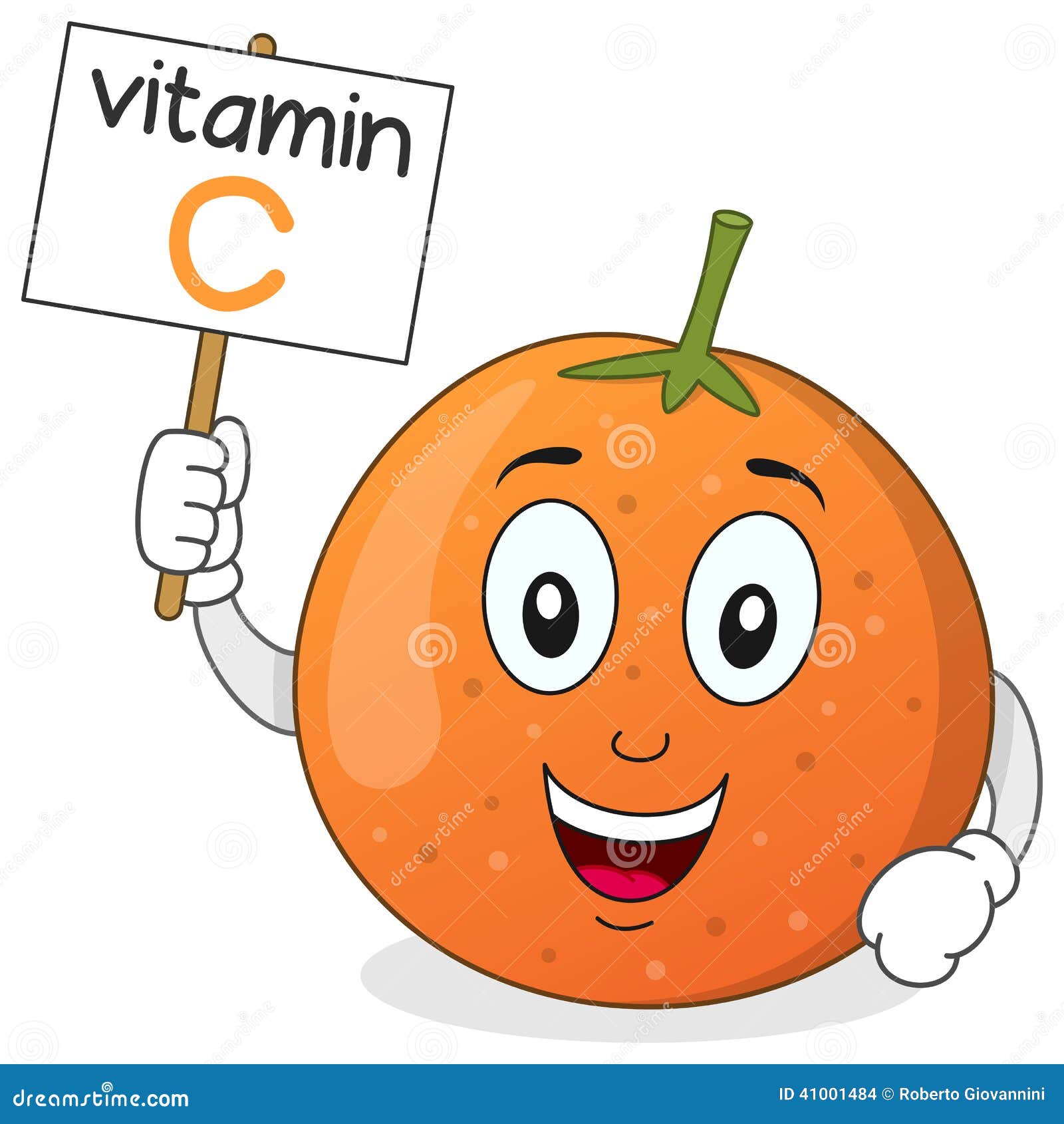 Orange Vitamin C Som Ler Vektor Illustrationer Illustration