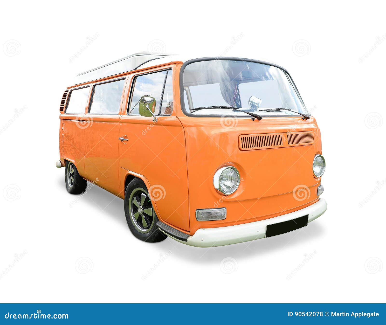 orange vw camper van