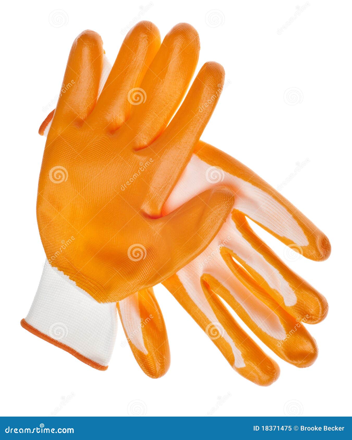 orange water resistant garden gloves
