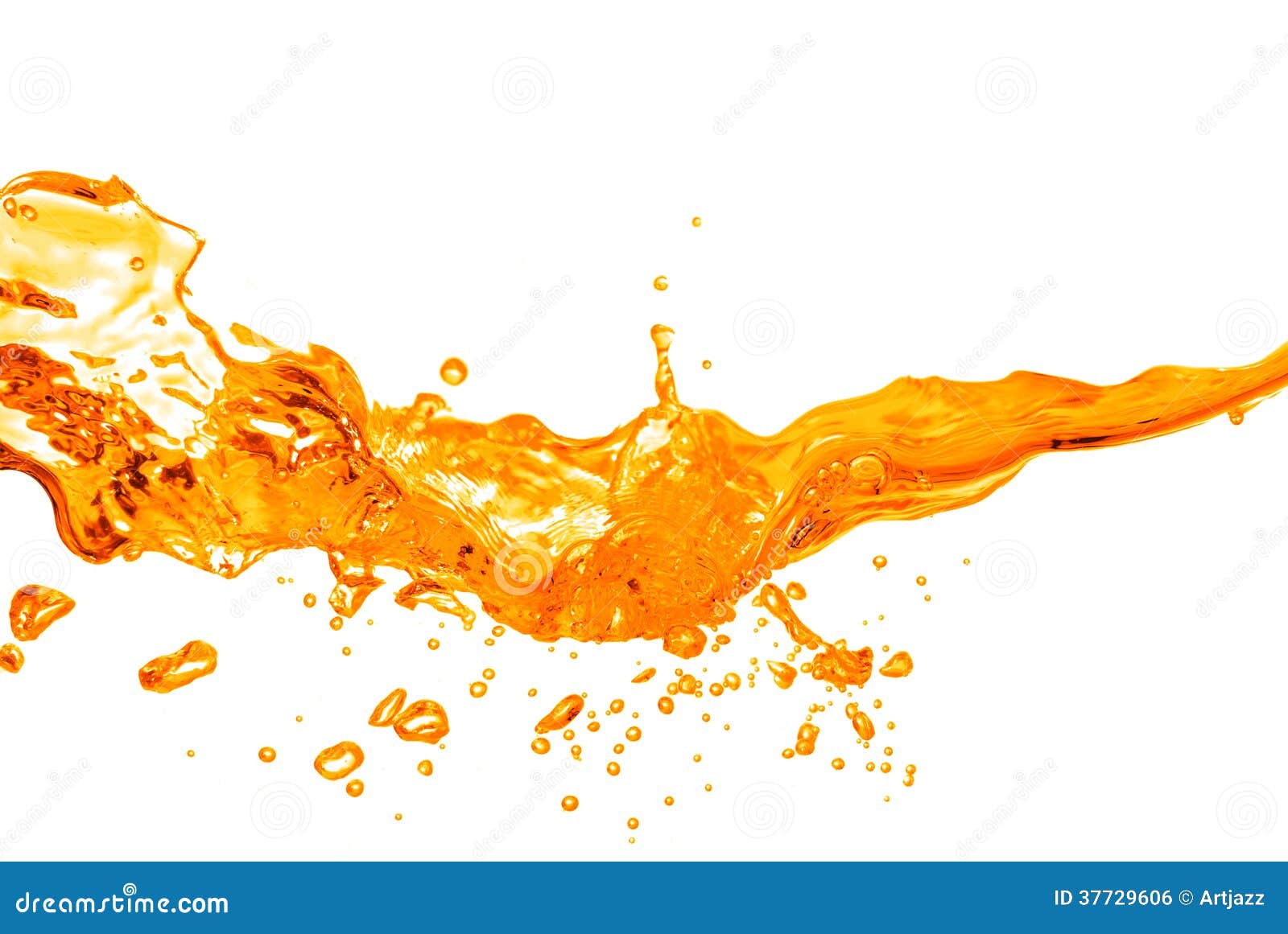 Orange Water Splash Isolated on White Stock Photo Image of action