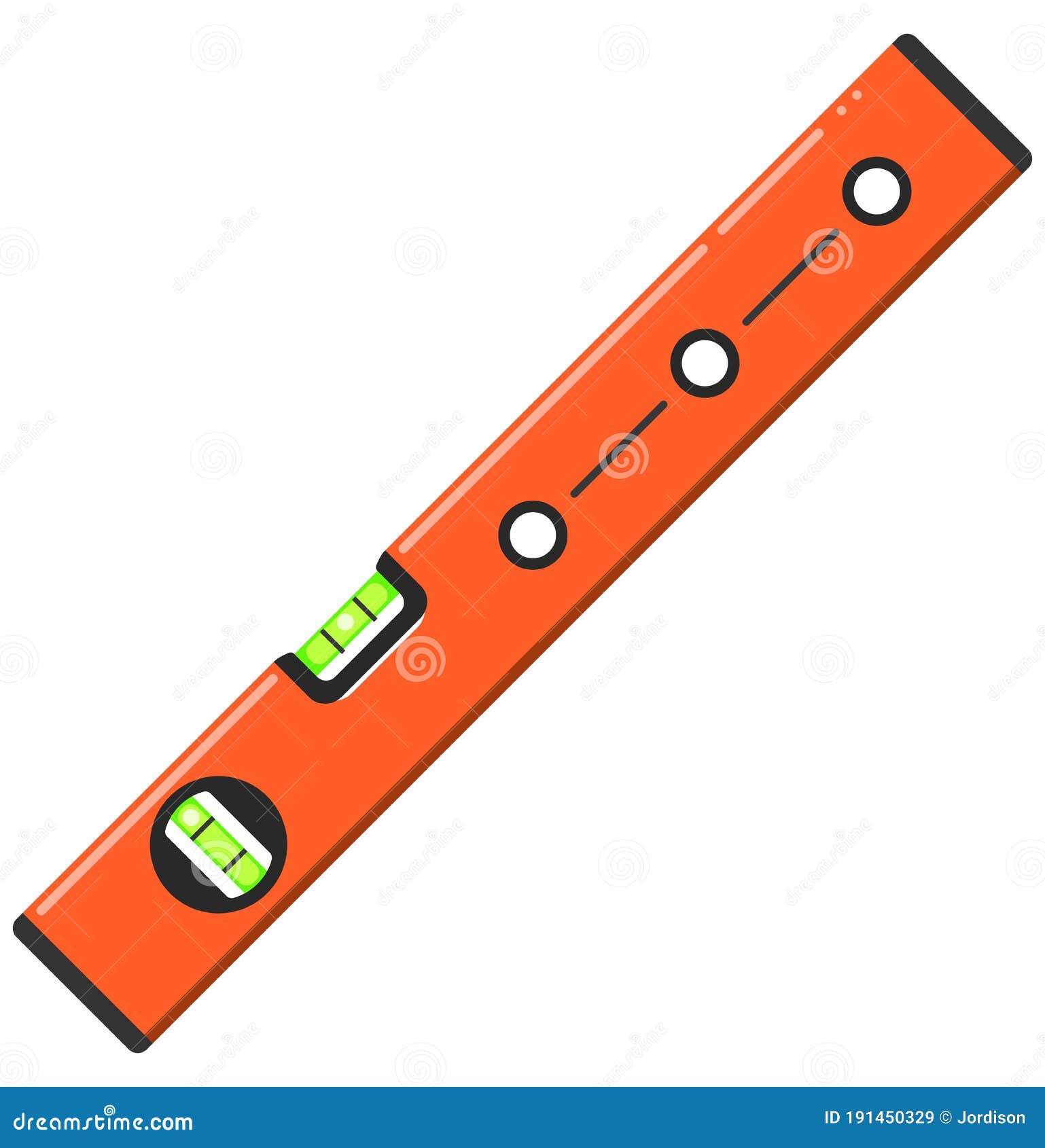 orange waterpas bubble level tool flat style