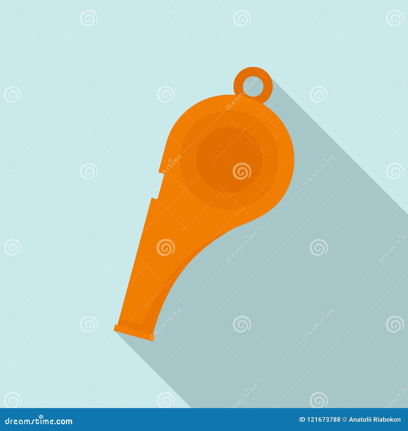 Orange Whistle Icon, Flat Style Stock Vector - Illustration of object ...