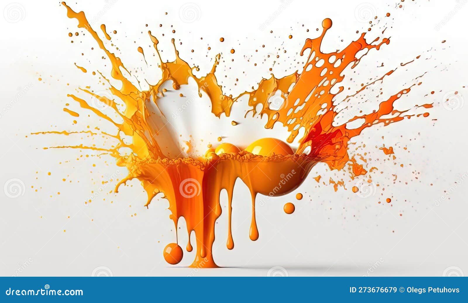 An Orange and White Liquid Splashing Out of a Vase Stock Illustration