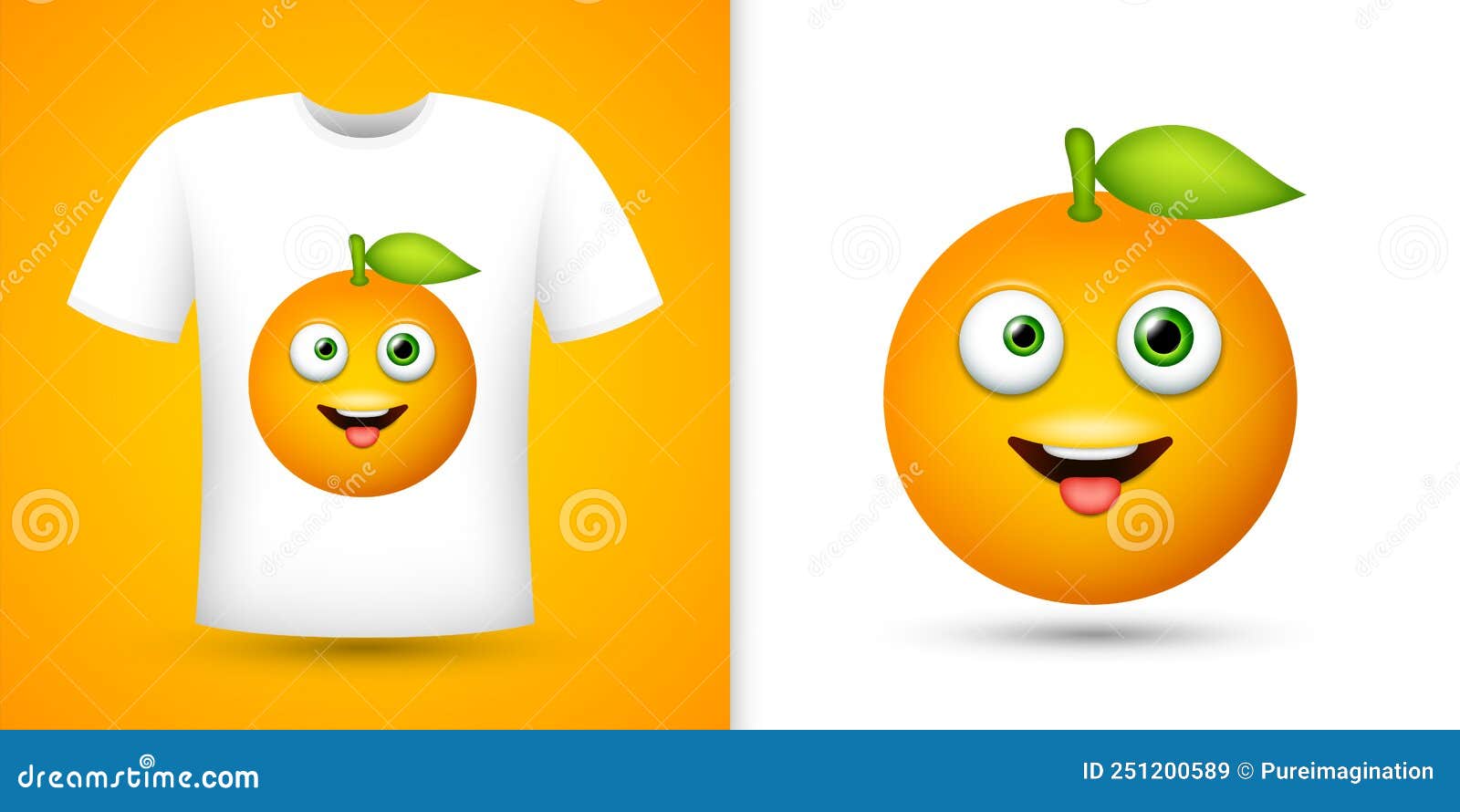 Orange on White Shirt. Vector Stock Vector Illustration of citrus
