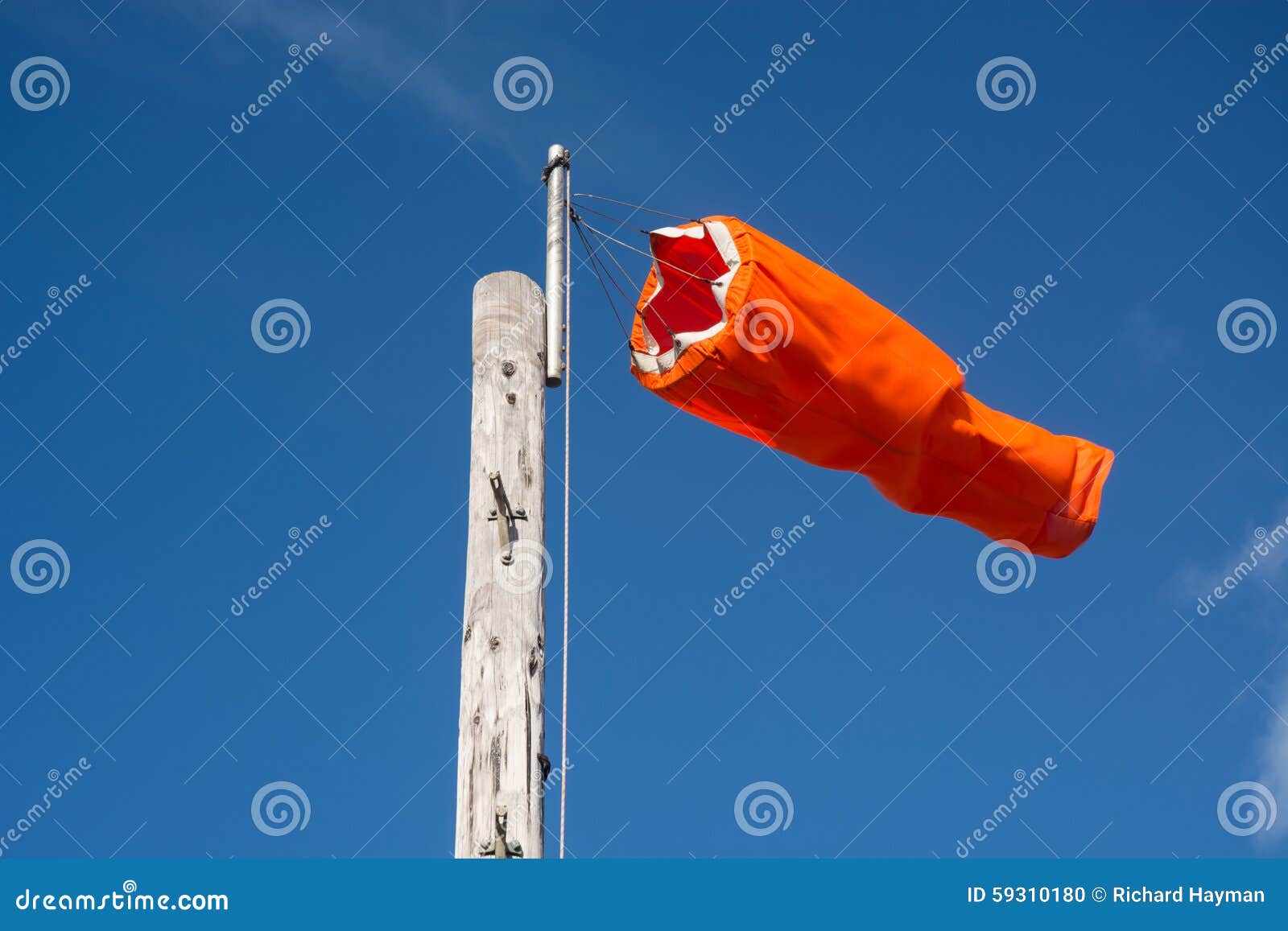 Orange windsock stock photo. Image of aviation, flagpole 59310180