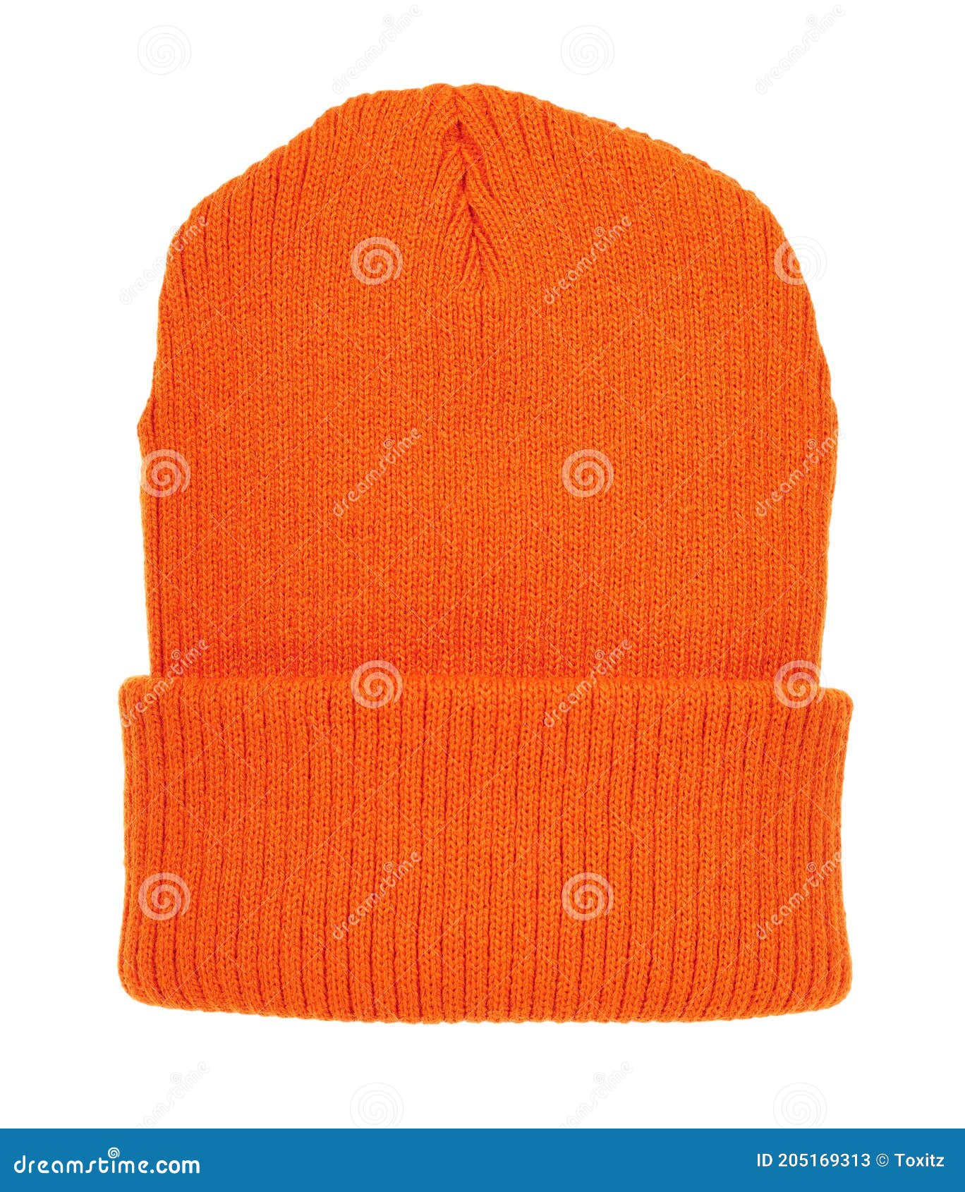 Orange Winter Hat Isolated on White Background Stock Image Image of