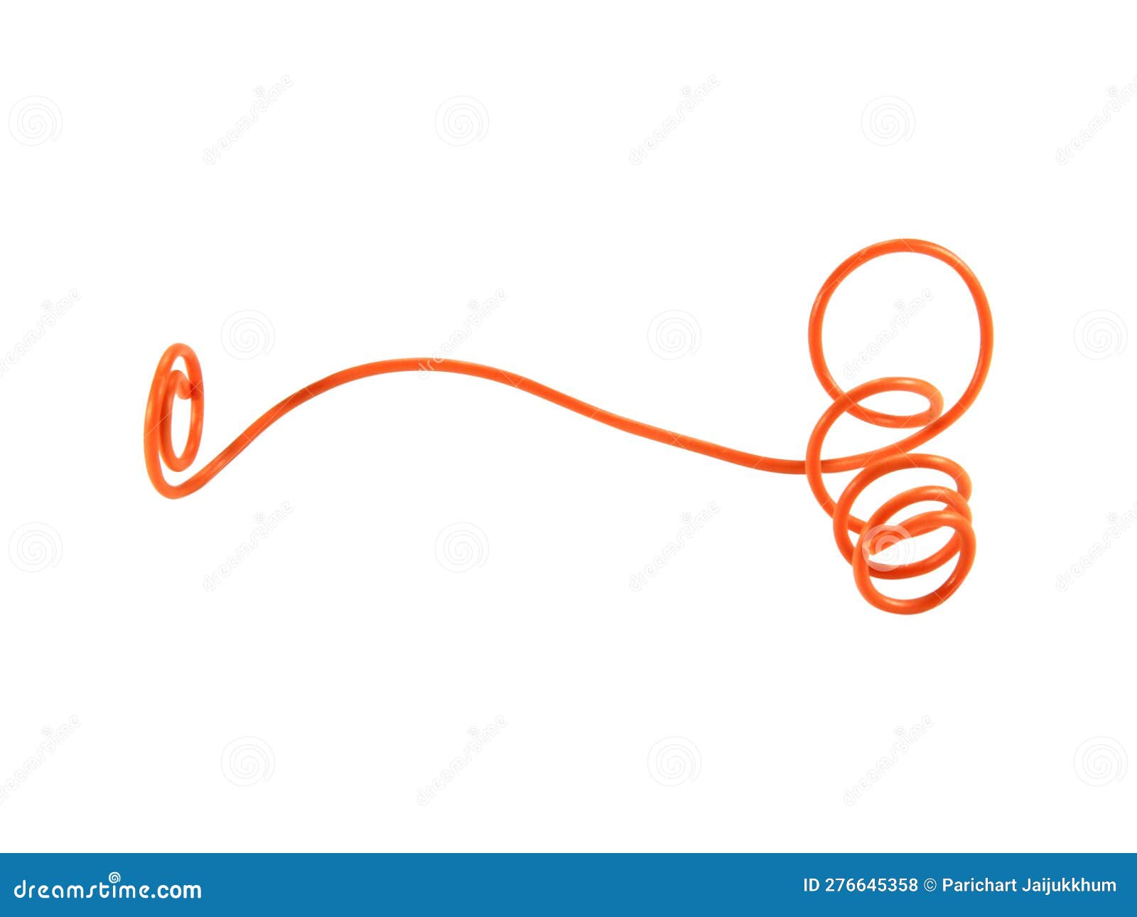 Orange Wire Cable of Usb and Adapter Isolated on White Background