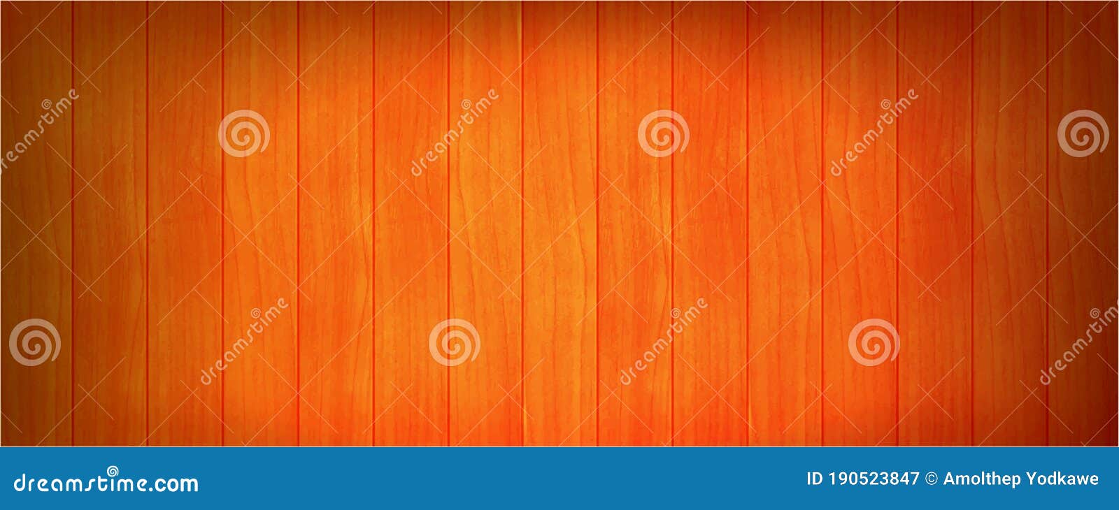 Orange Wood Planks Background, Vector Illustration Stock Vector