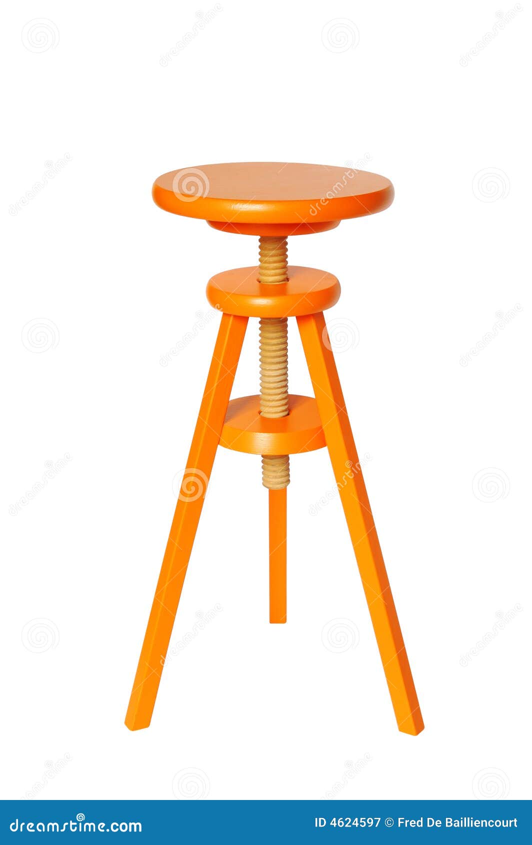 Orange Wood Stool stock image. Image of stool, vibrant 4624597