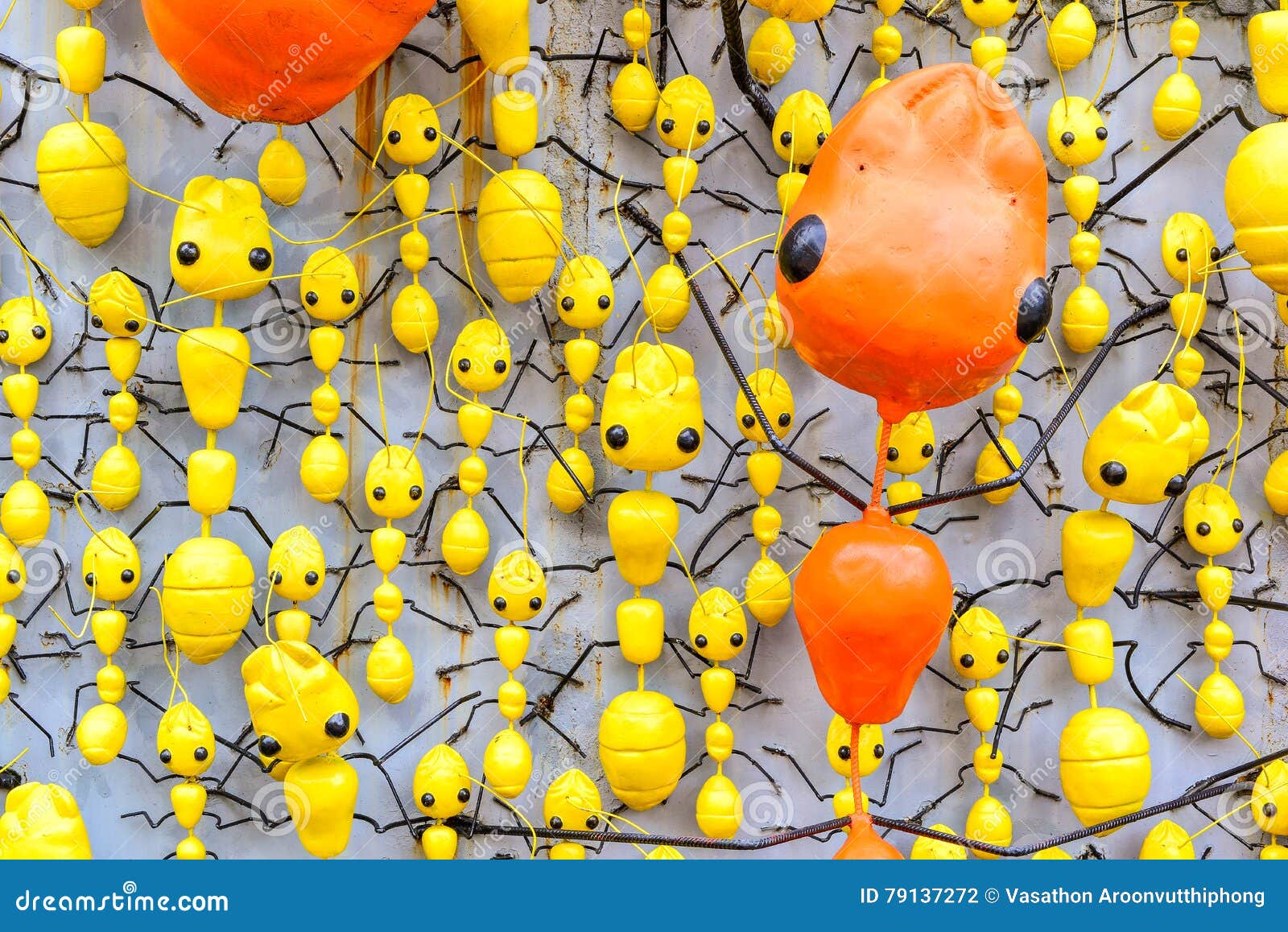 Orange and yellow ants stock photo. Image of team, animals 79137272