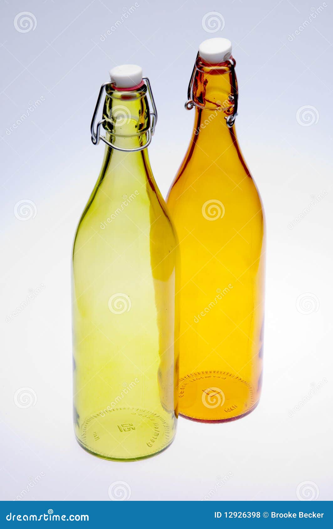 Orange and Yellow Glass Bottles Stock Photo Image of background