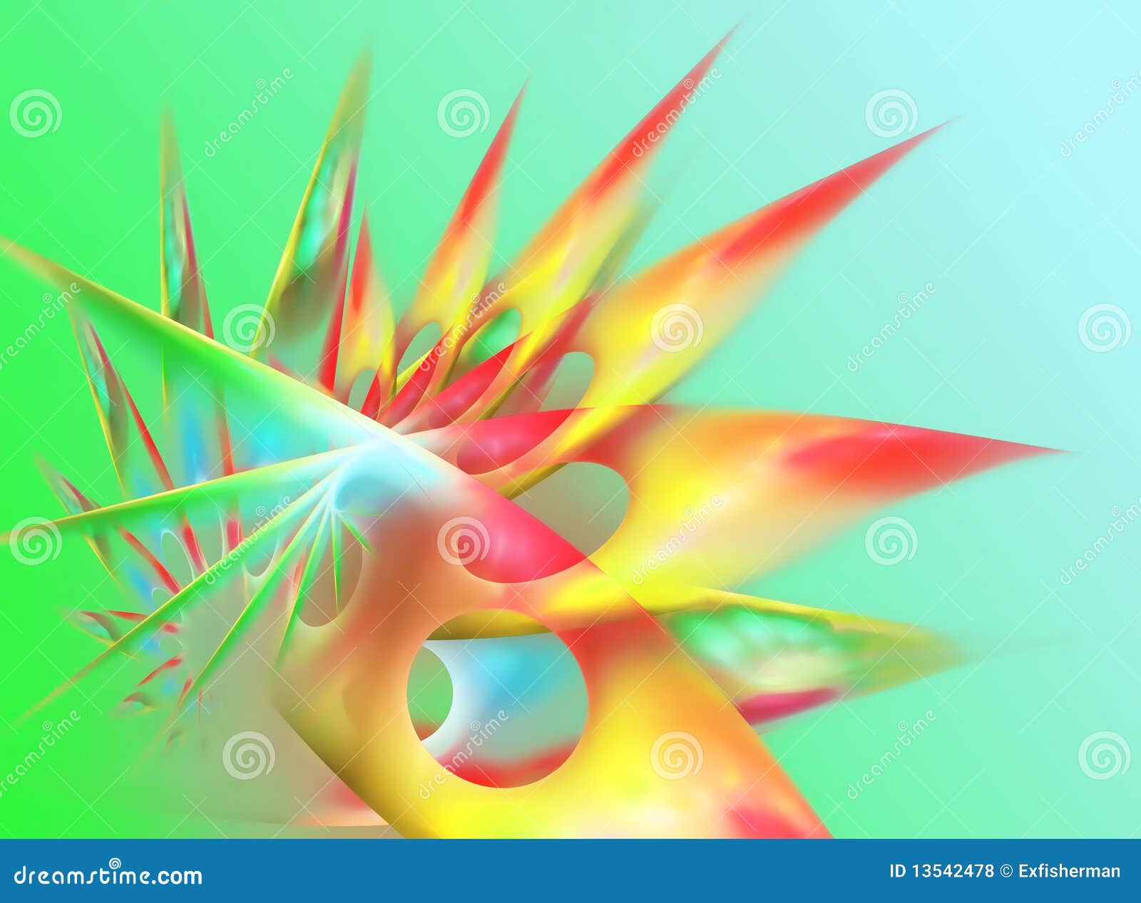 Orange Yellow Green Abstract Background 3 Stock Illustration