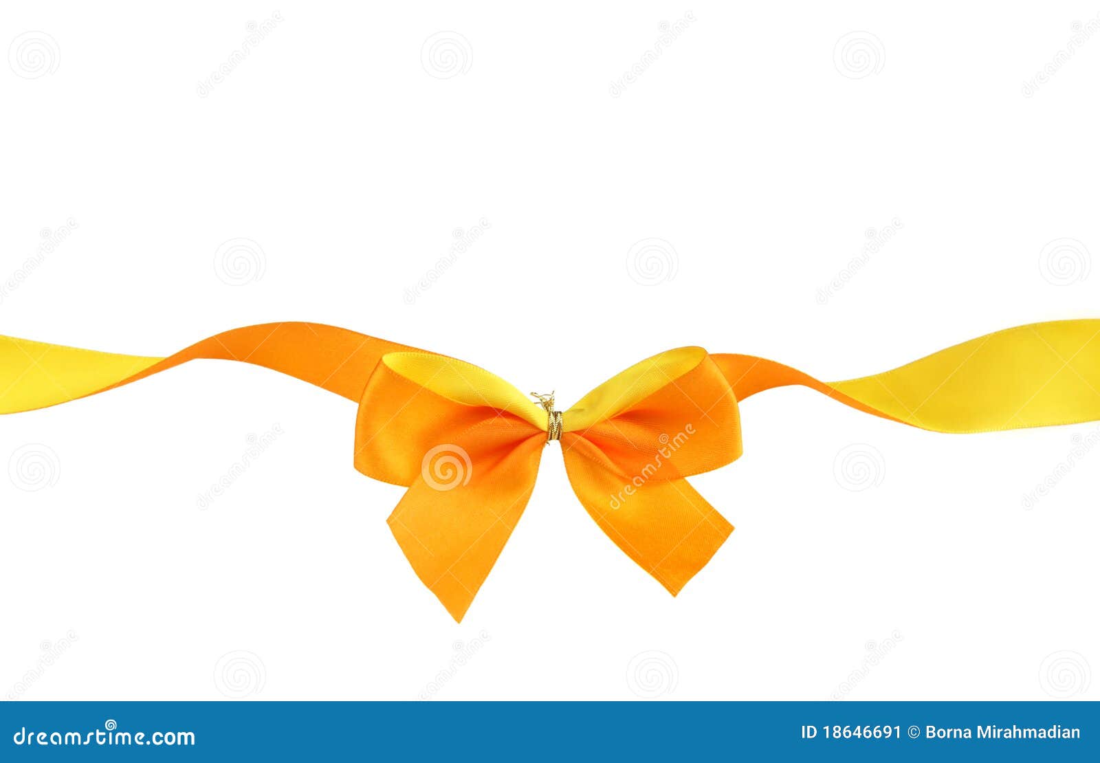 Orange and yellow ribbon stock image. Image of white 18646691