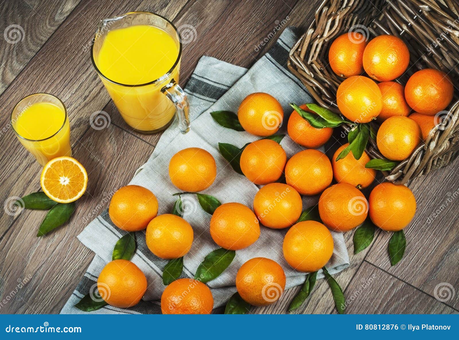Oranges in a Basket and Juice Stock Photo Image of food, orange 80812876