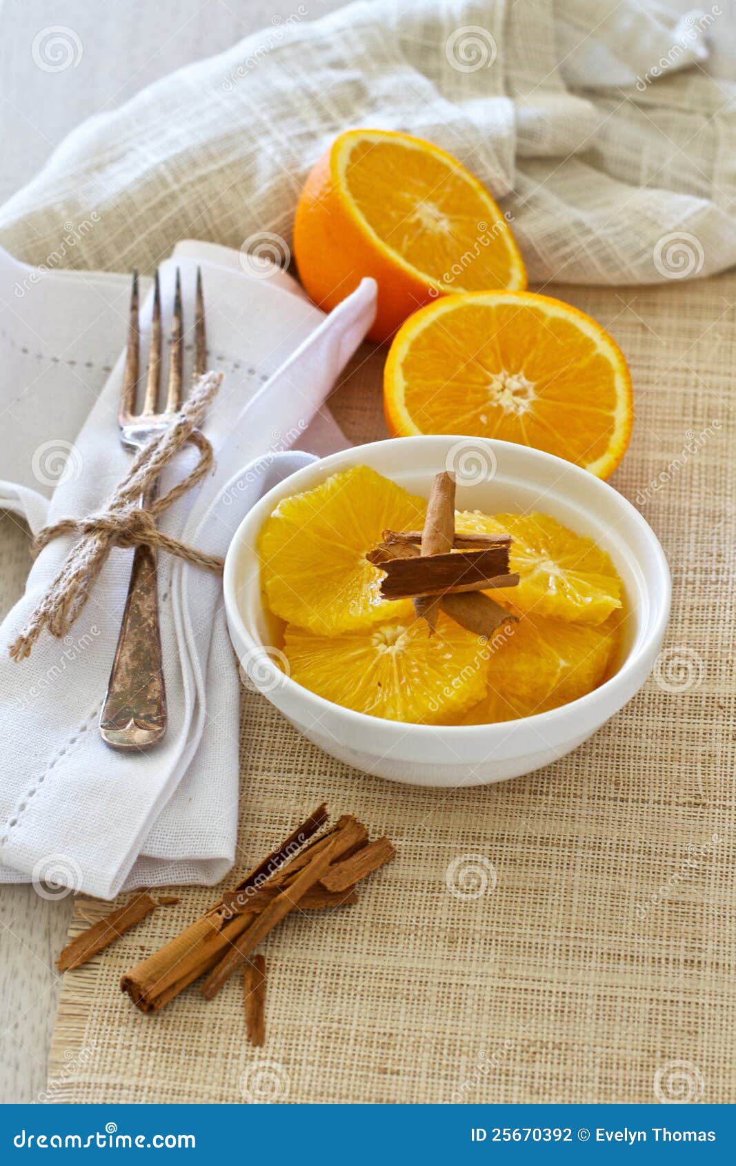 Oranges for breakfast stock photo. Image of serviette 25670392