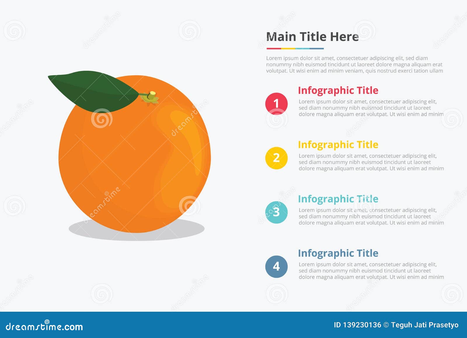 Oranges Fruit Infographics with Some Point Title Description for