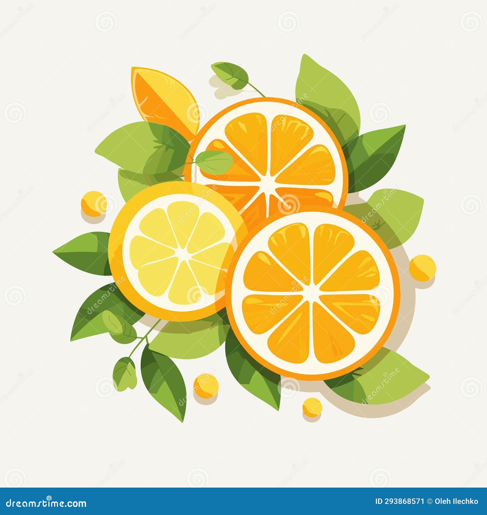 Oranges and Lemons Vector Flat Minimalistic Isolated Illustration Stock