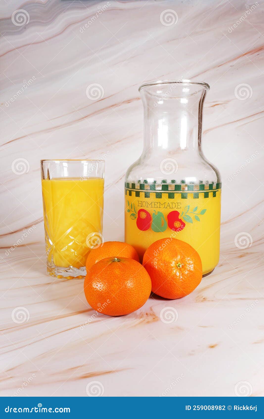 Oranges and Orange Juice in Carafe and Glass. Stock Photo Image of