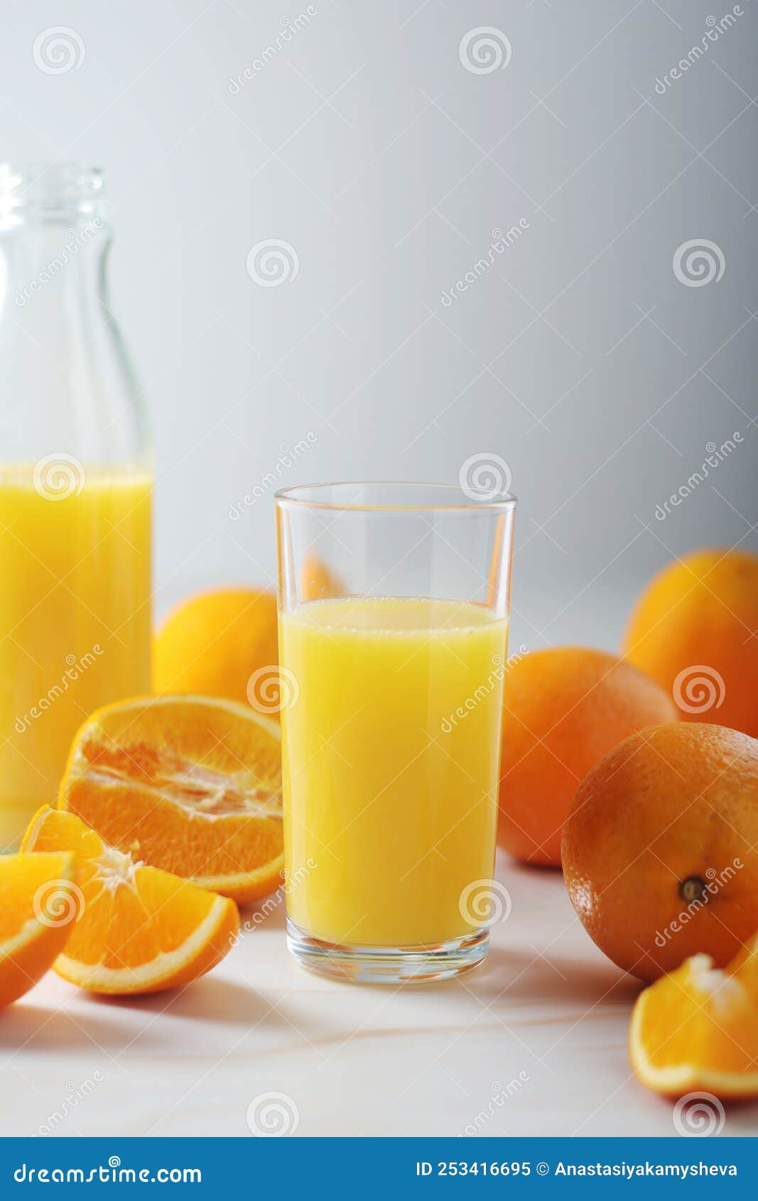 Oranges and Orange Juice in Glasses Stock Image - Image of juicy ...