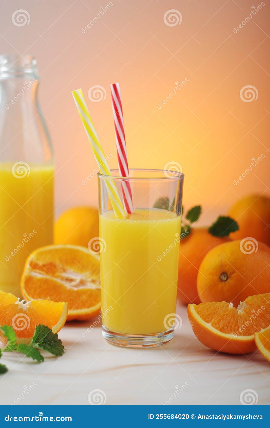 Oranges and Orange Juice in Glasses Stock Photo Image of exotic