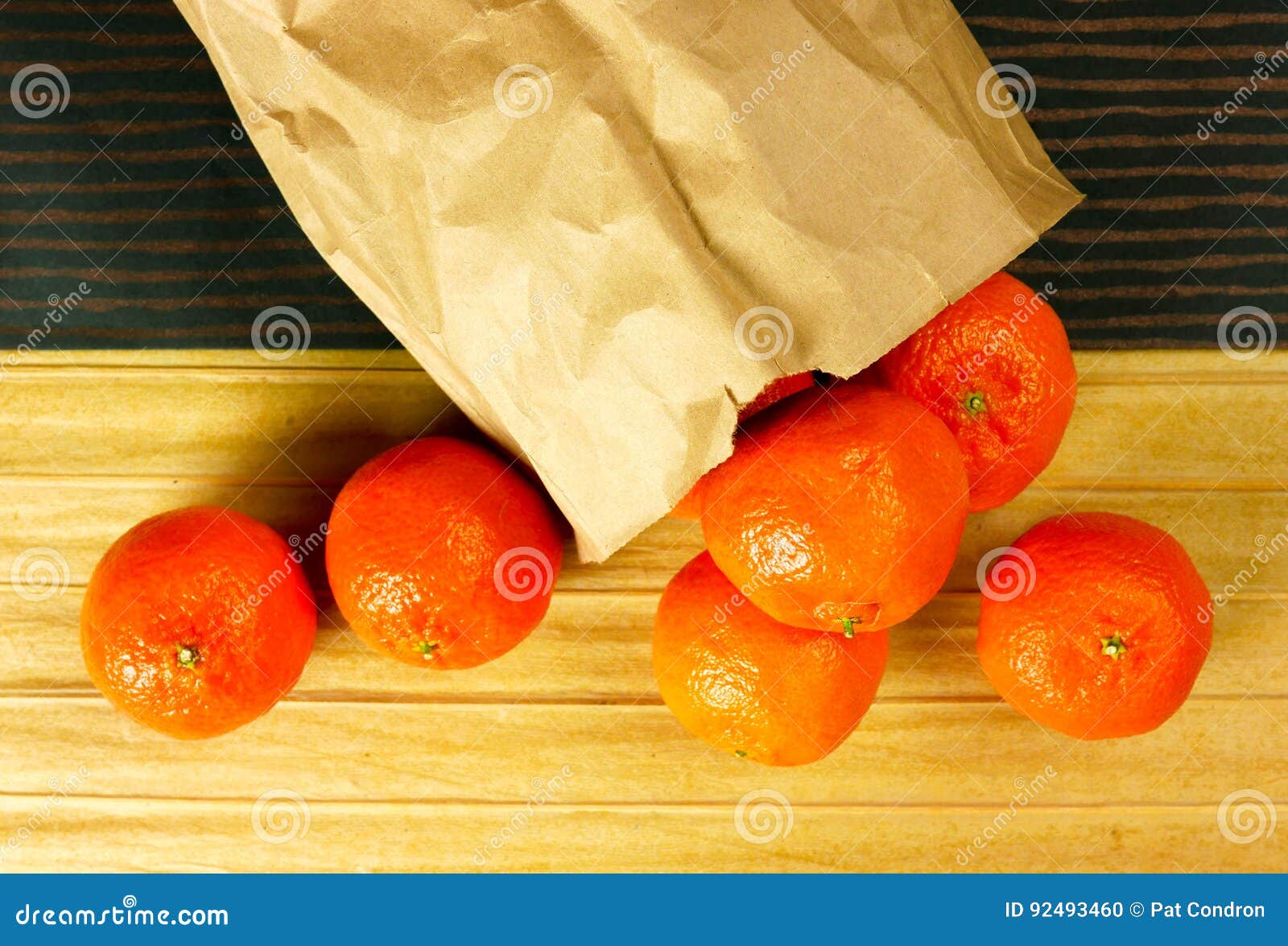 Oranges and Paper Bag stock photo. Image of striped, natural - 92493460