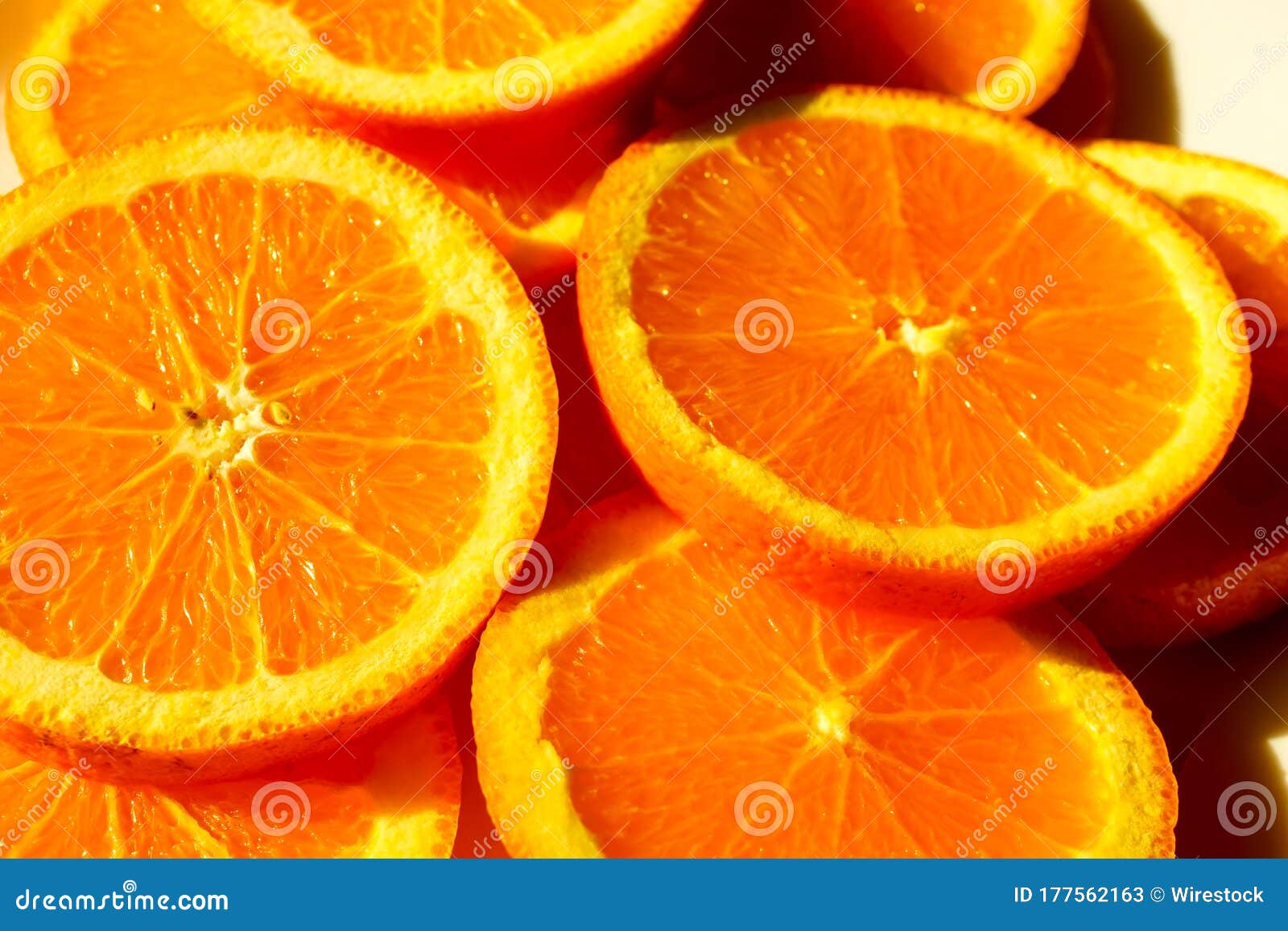 oranges on a plate on a sunny day