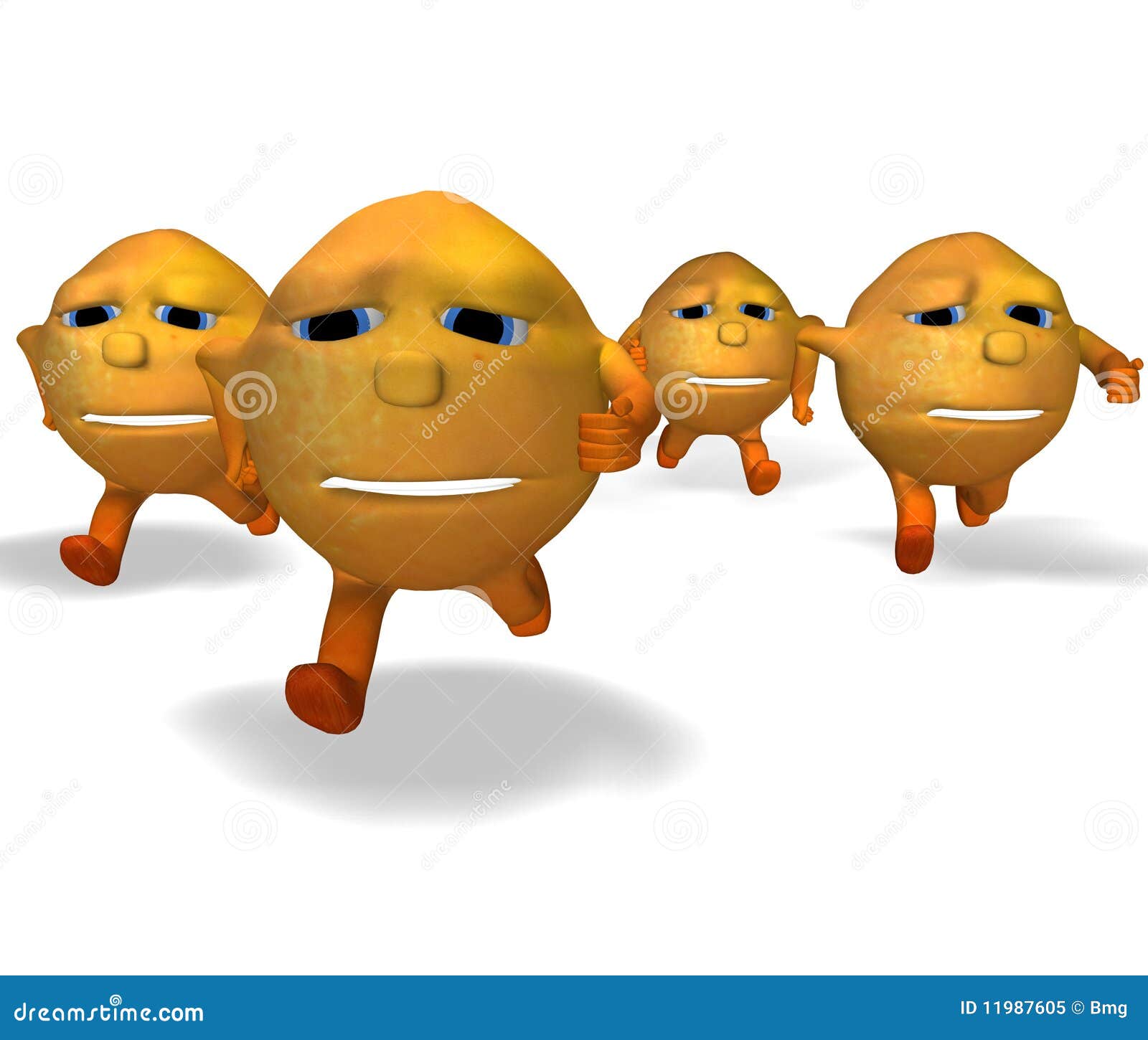 Oranges running stock illustration. Illustration of happy 11987605