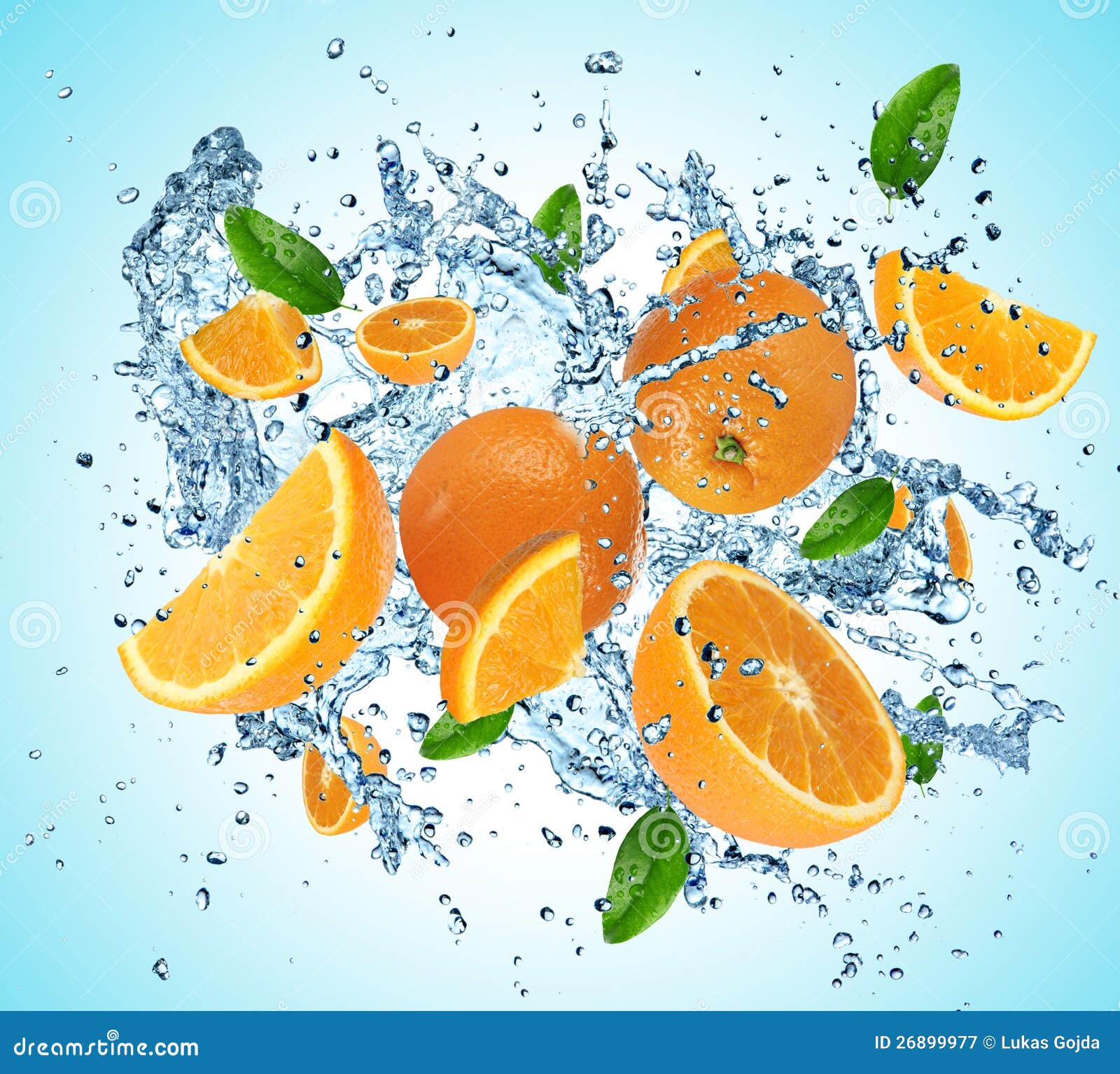 Oranges in water splash stock image. Image of liquid 26899977