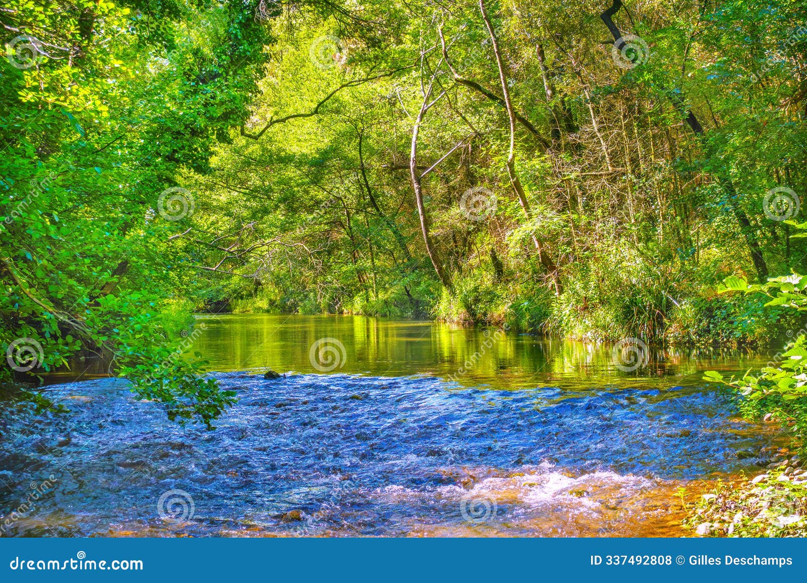 the orbieu river in french occitania.