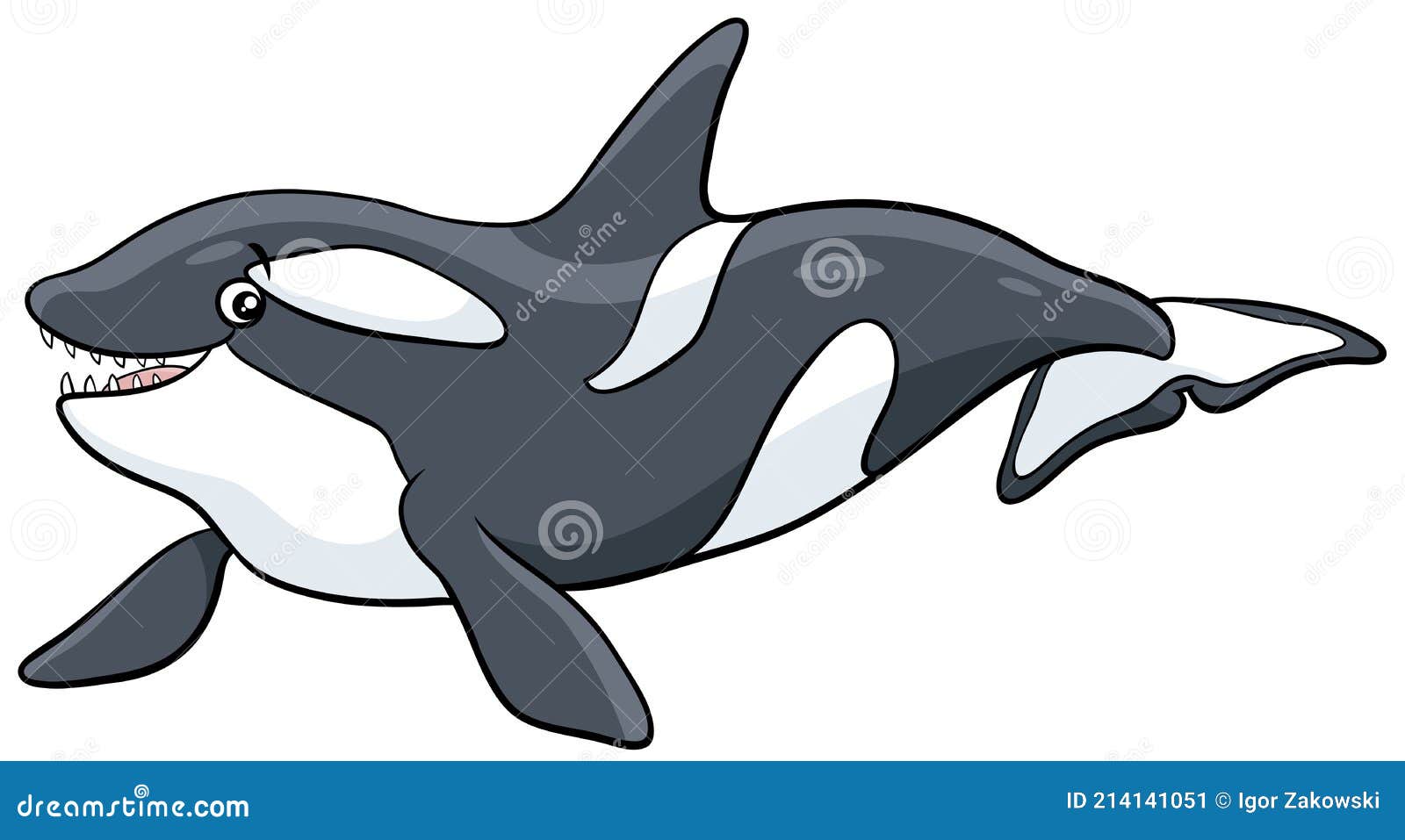 Orca De Dibujos Animados O Asesino Ballena Animal De Mar Carácter  Ilustración del Vector - Ilustración de asesino, marina: 214141051