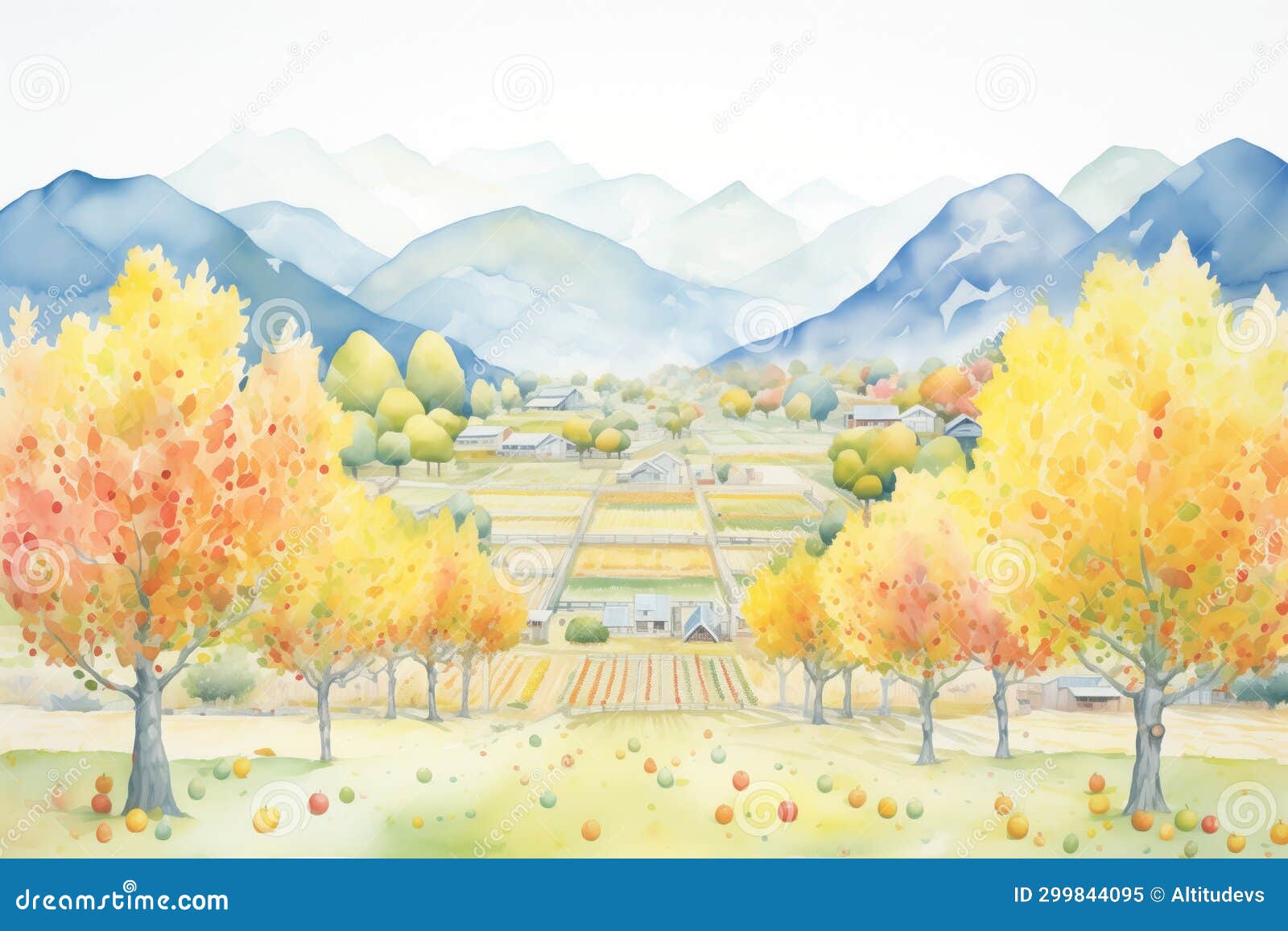 Orchards Nestled at the Foot of Highland Ranges Stock Image Image of