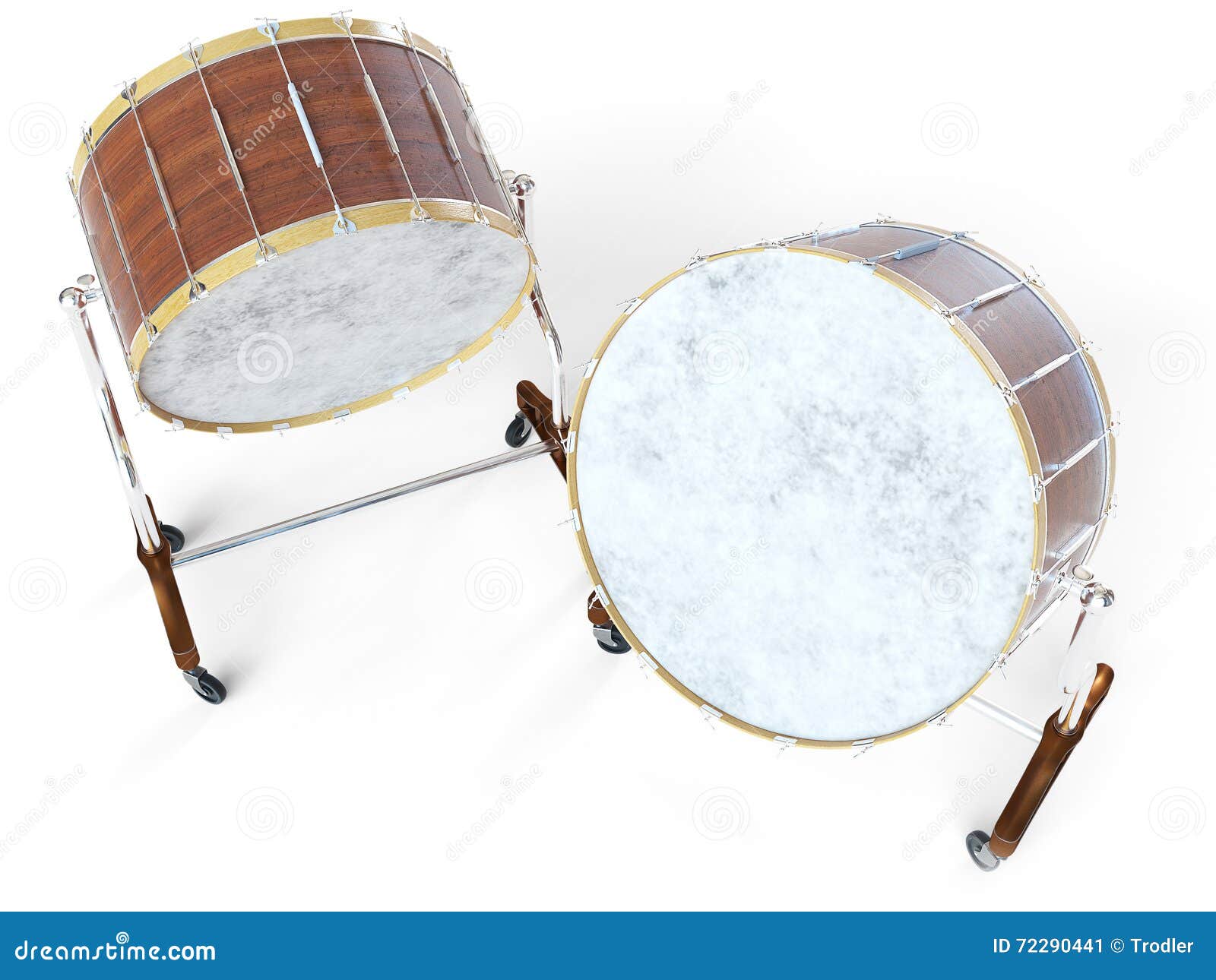 orchestra big drum on white 3d rendering