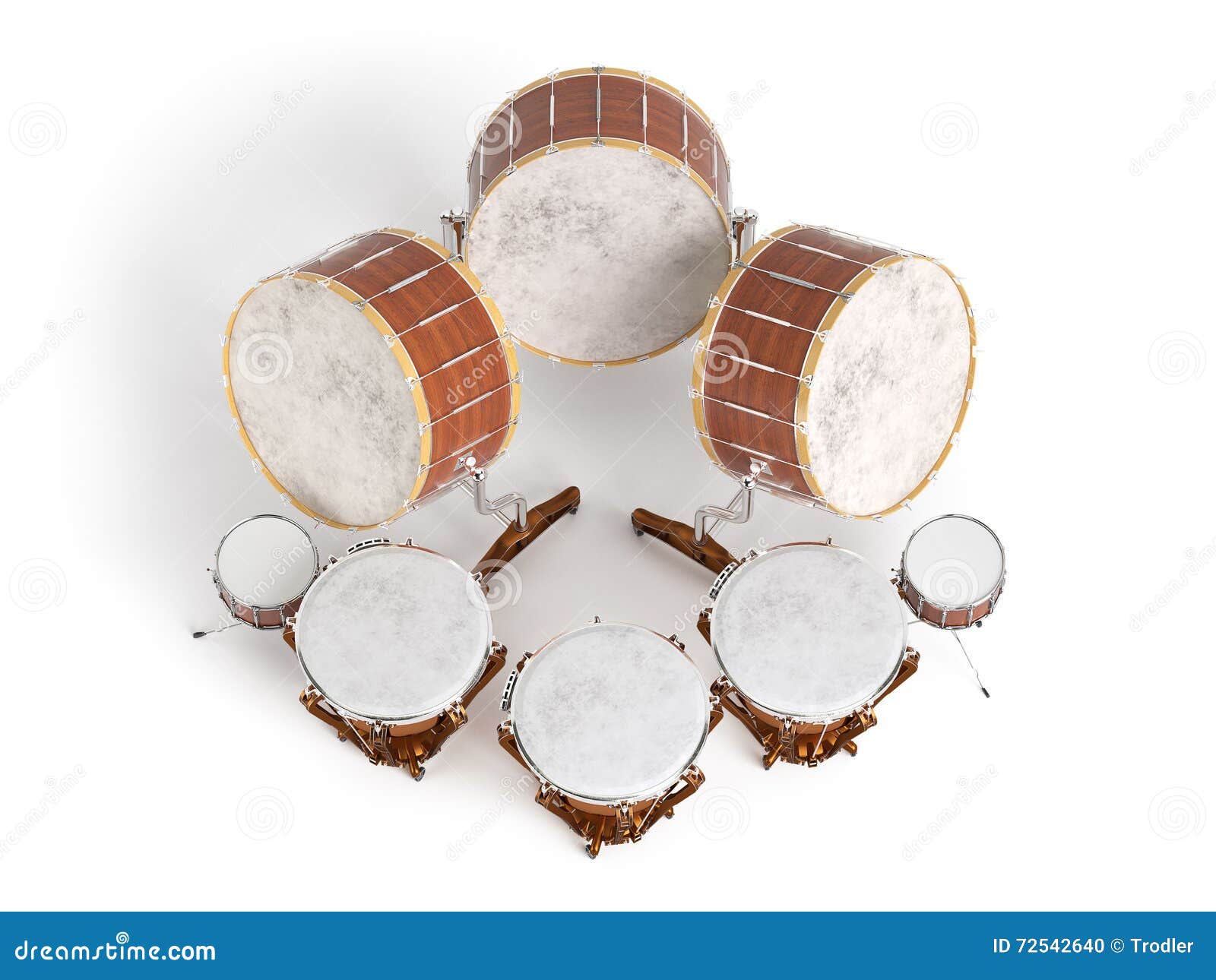 Orchestra Drums on White 3D Rendering Stock Illustration Illustration