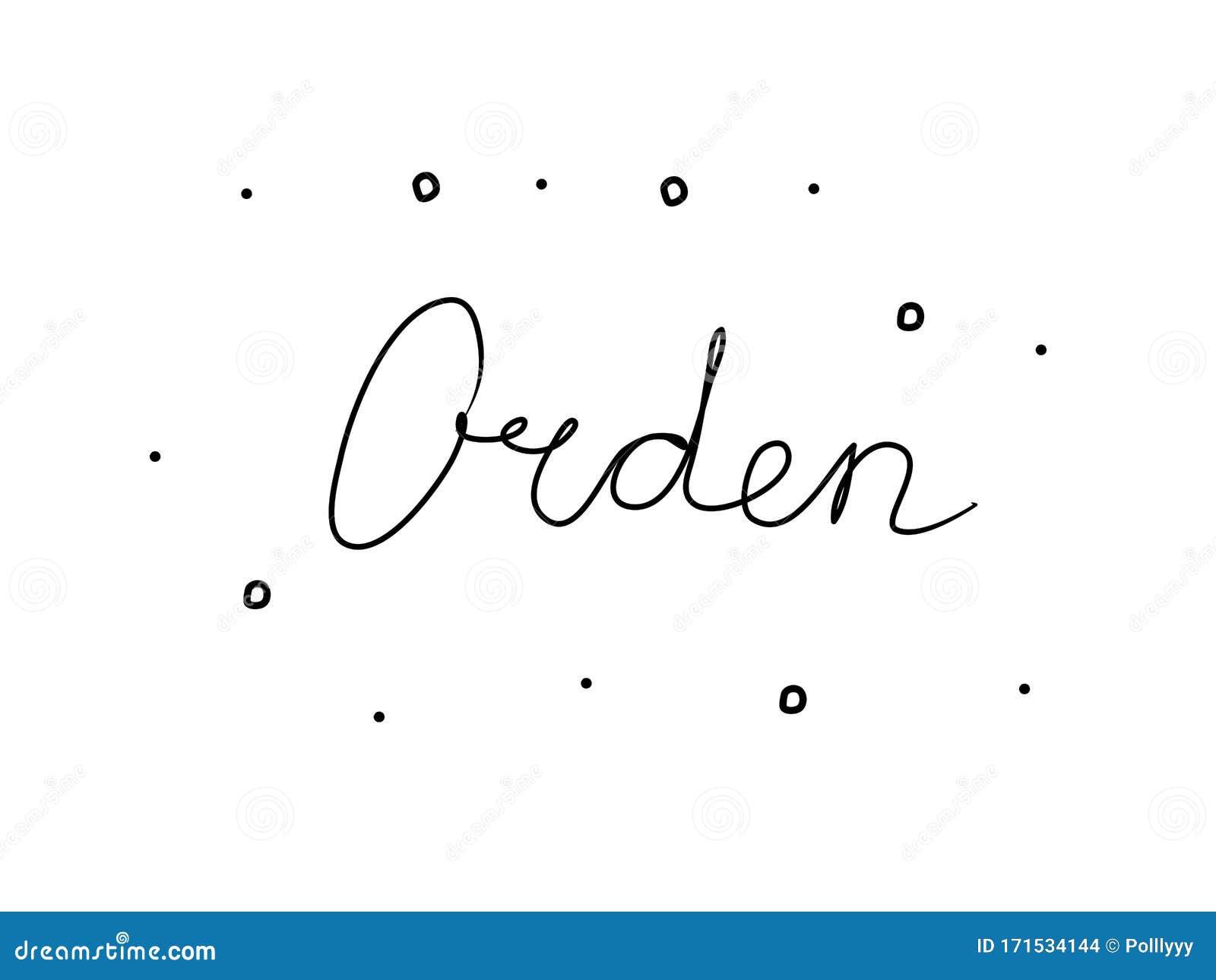 orden phrase handwritten with a calligraphy brush. order in spanish. modern brush calligraphy.  word black